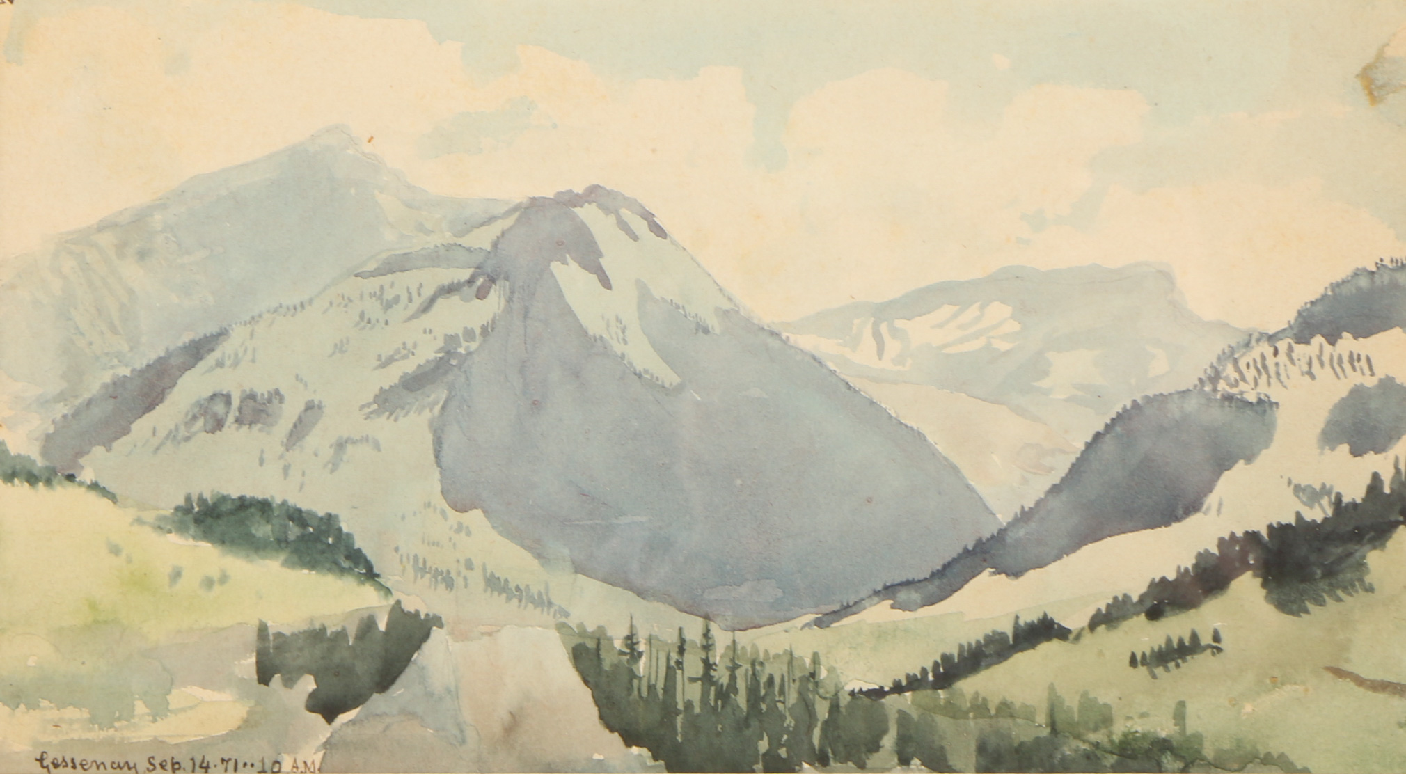 Charles DeWolf Brownell Watercolor Painting “Gessenay”