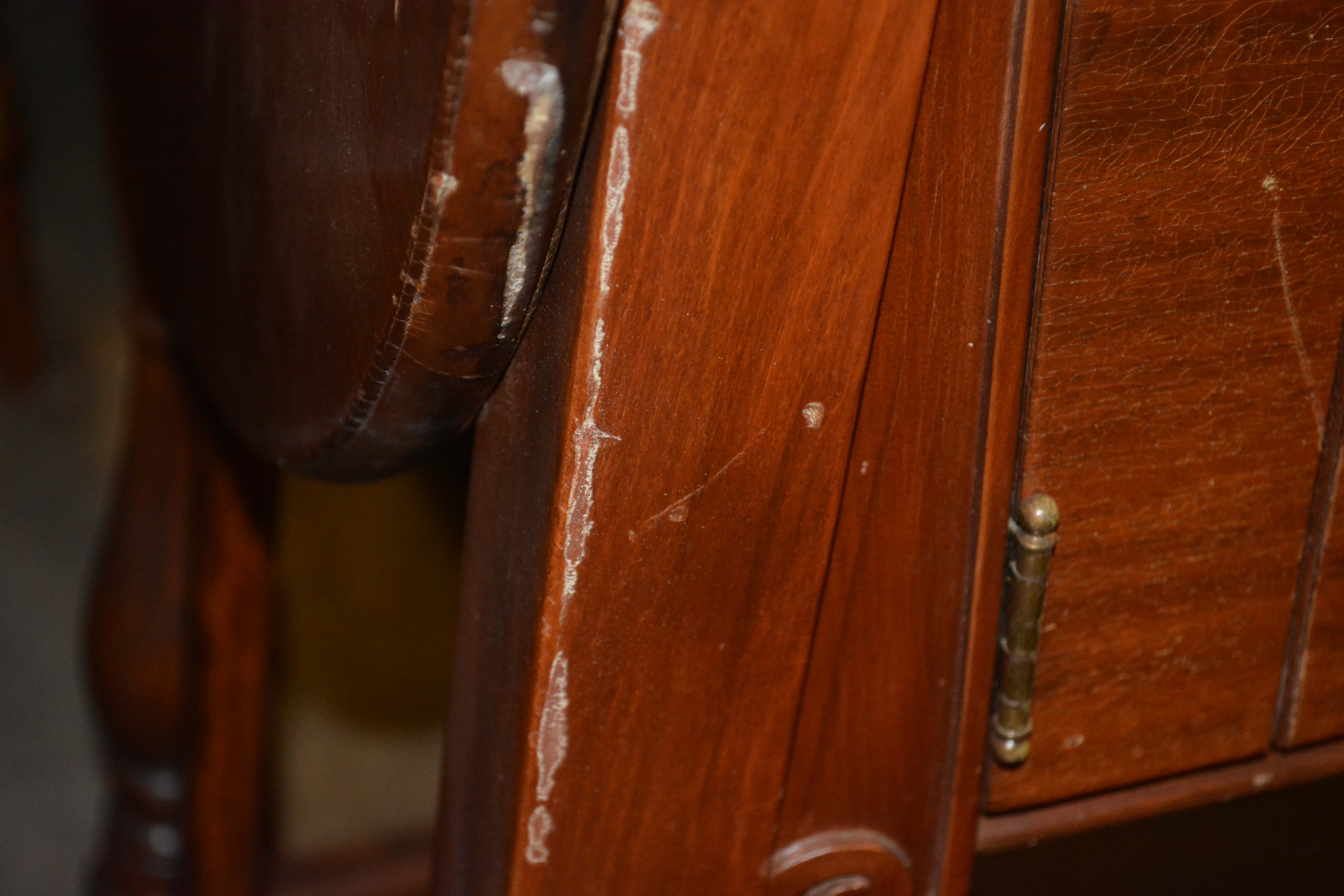 Vintage Colonial Style Walnut Drop-Leaf Buffet