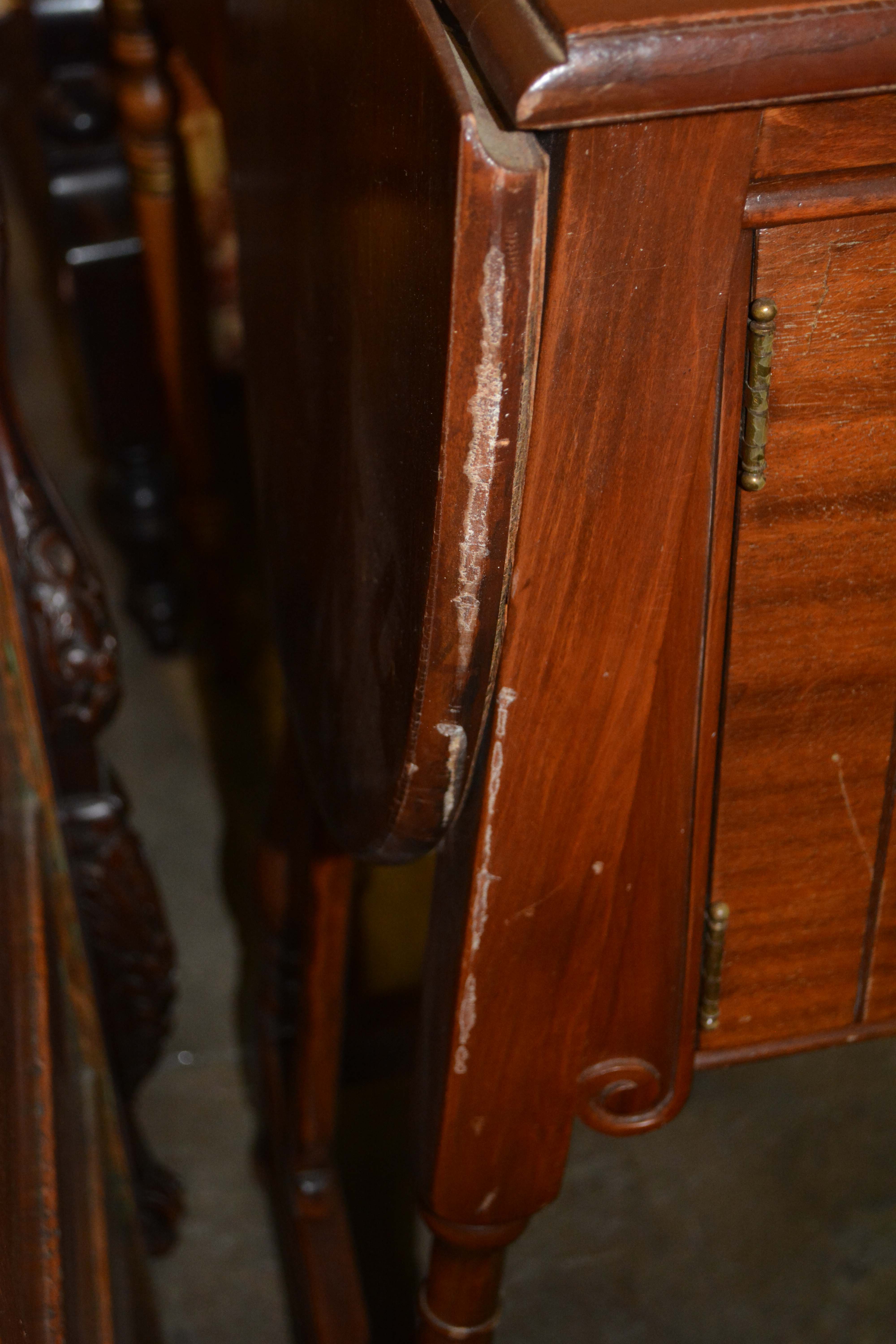 Vintage Colonial Style Walnut Drop-Leaf Buffet