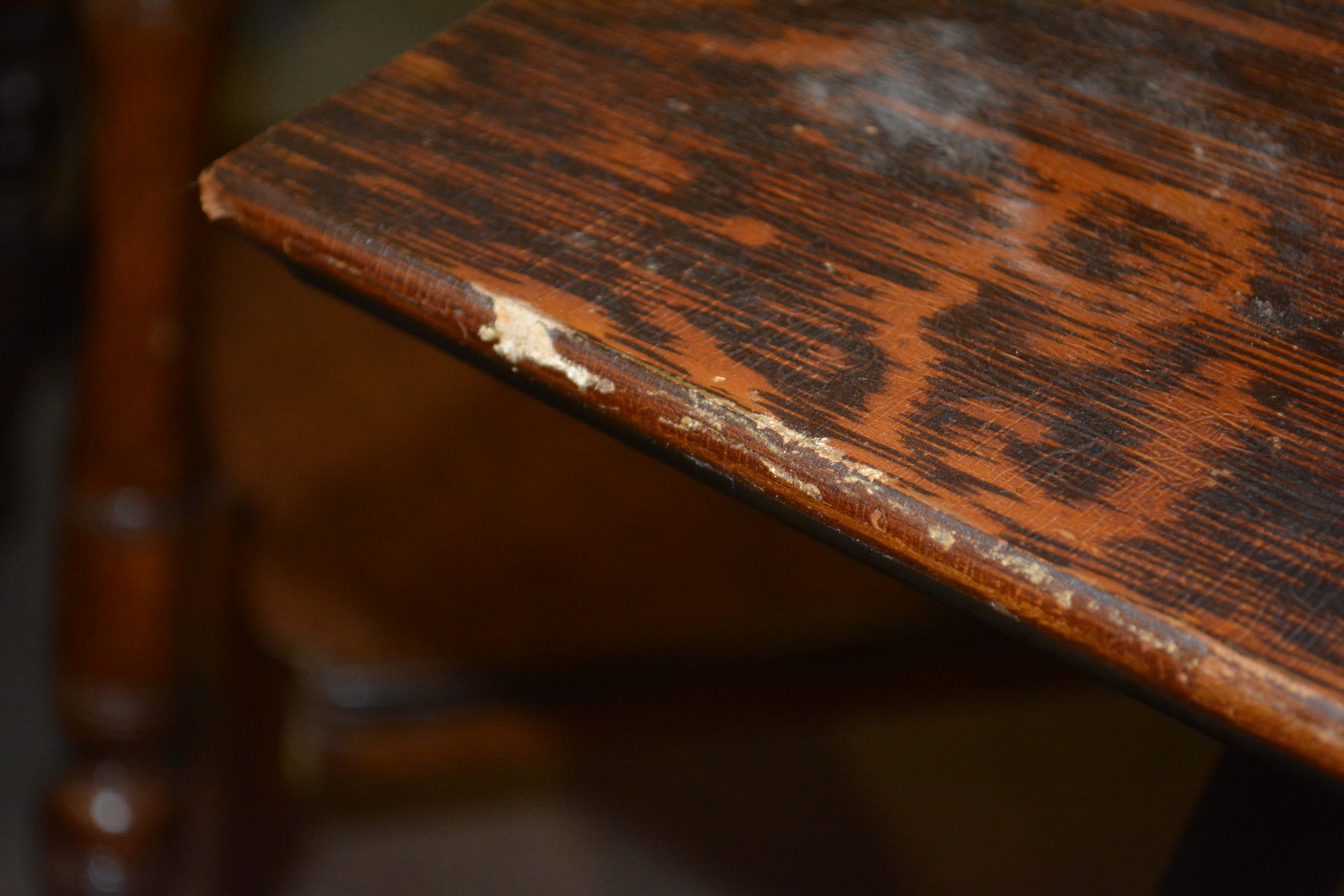 Antique Oak Square End Table