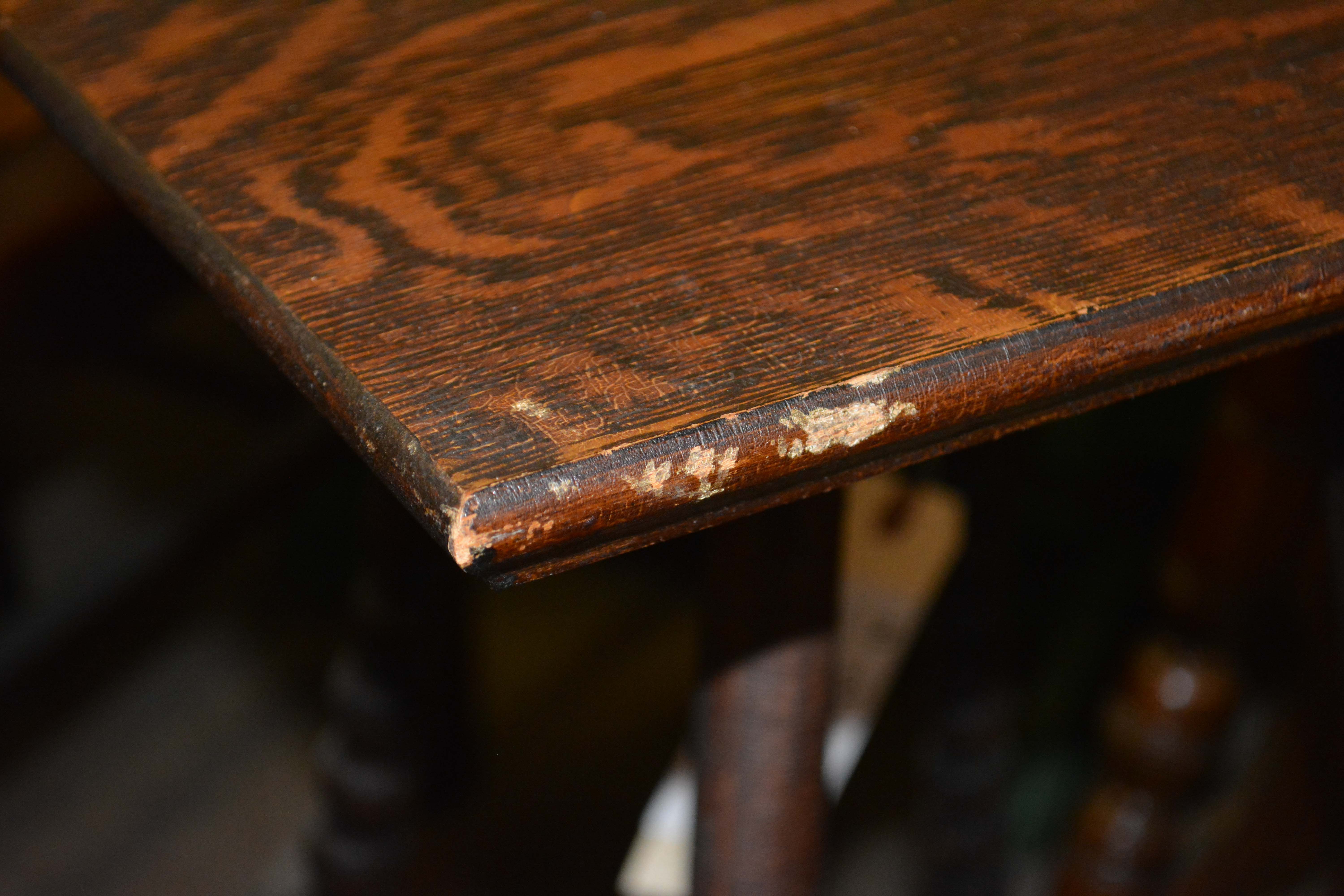 Antique Oak Square End Table