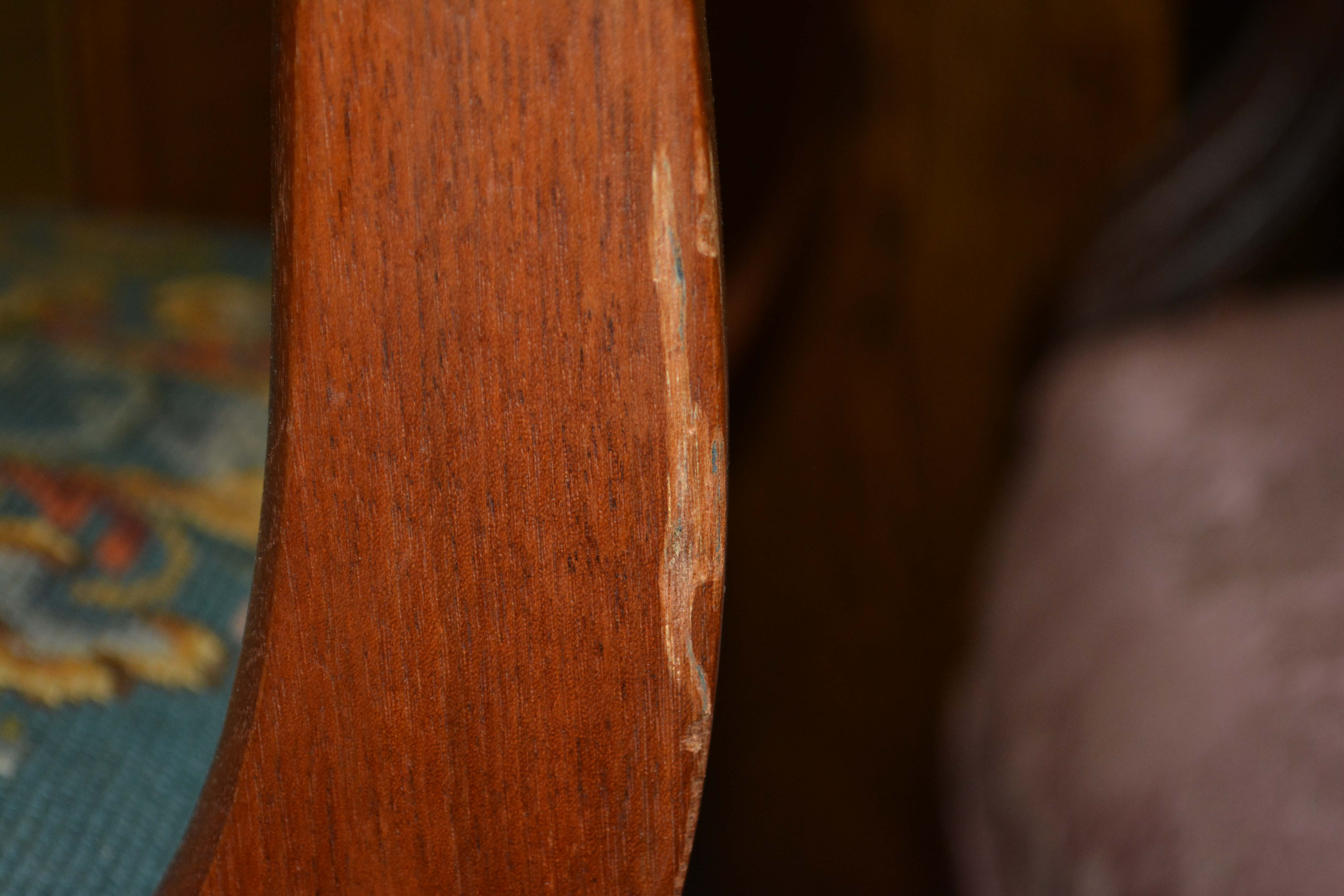 Victorian Carved Walnut Chair With Needlepoint Seat