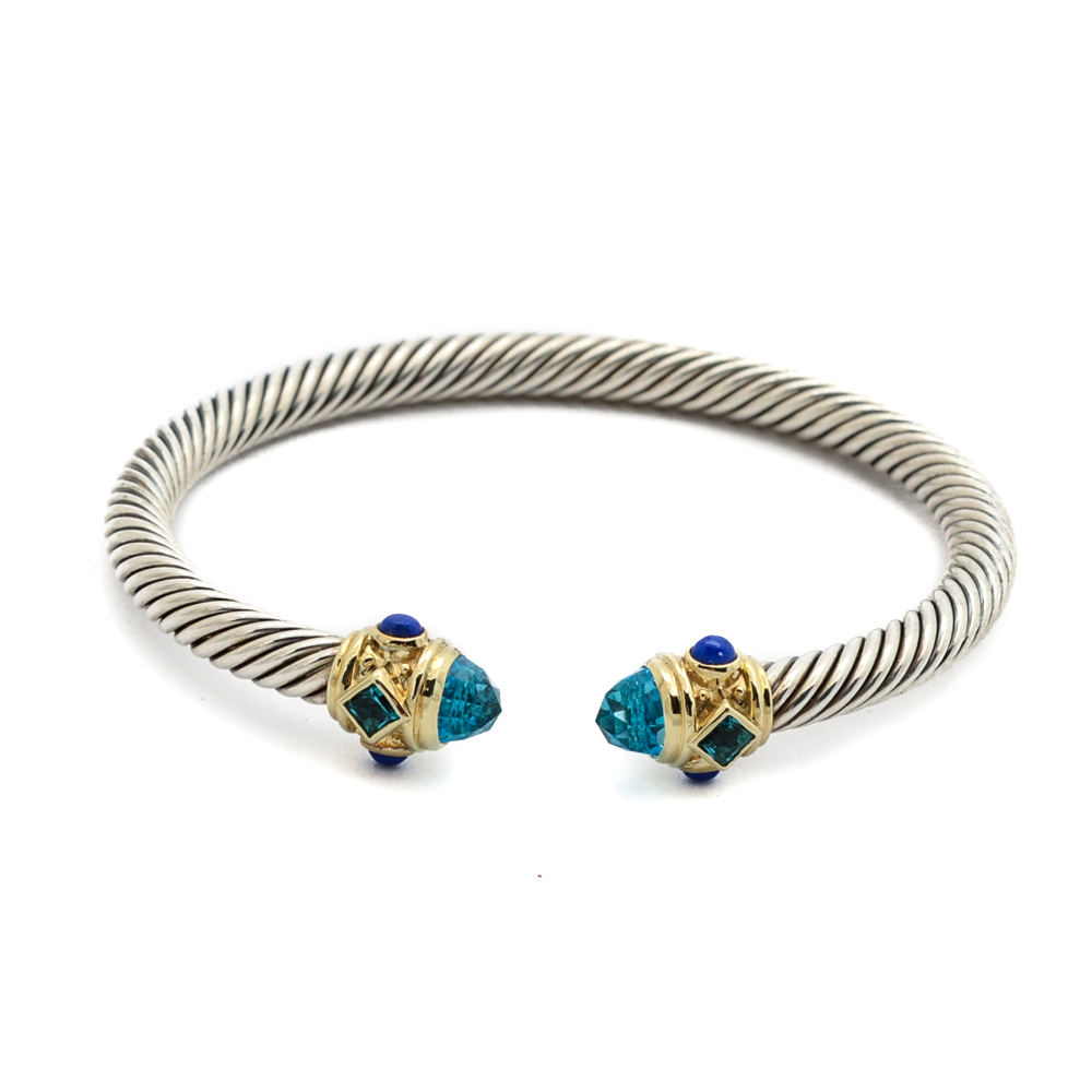 Sterling Silver David Yurman Cable Cuff Bracelet