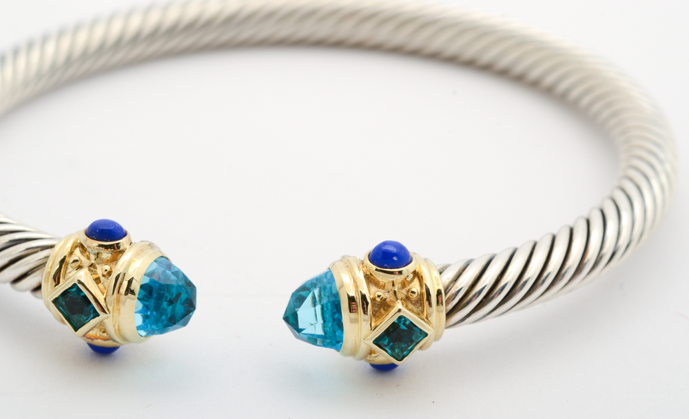 Sterling Silver David Yurman Cable Cuff Bracelet