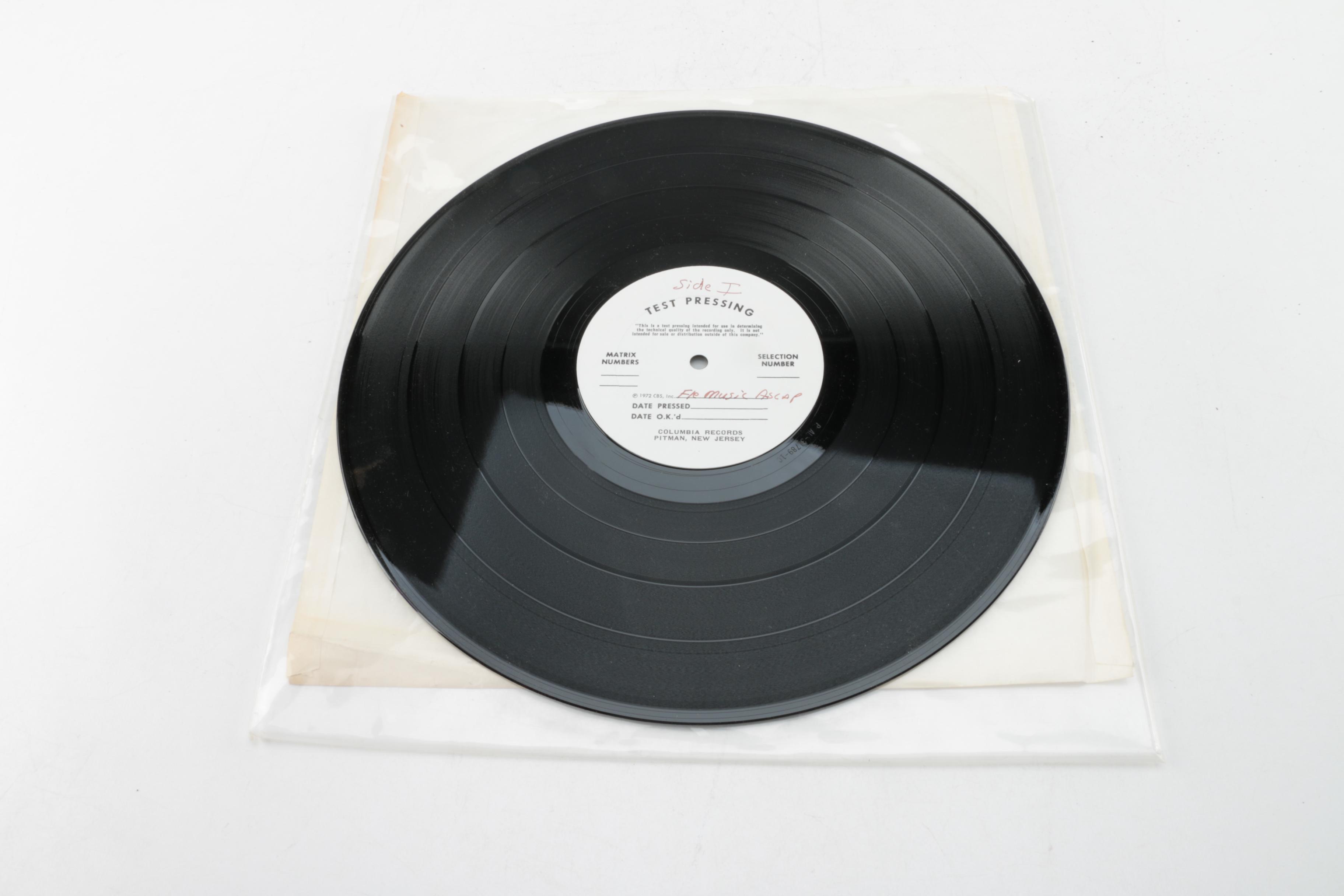 ELF "S/T" Columbia Pitman Test Pressing Record Featuring Ronnie James Dio