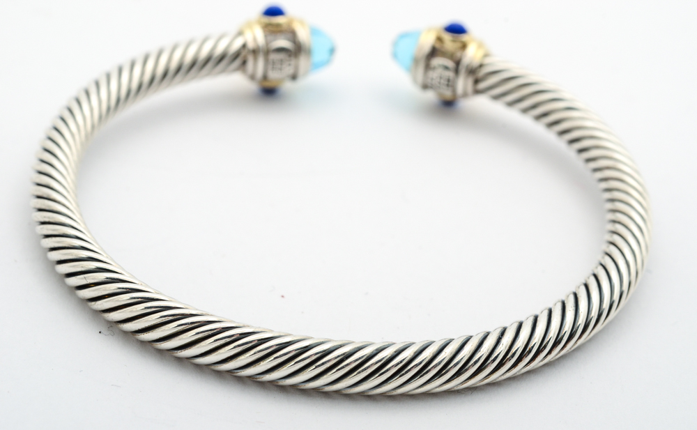 Sterling Silver David Yurman Cable Cuff Bracelet