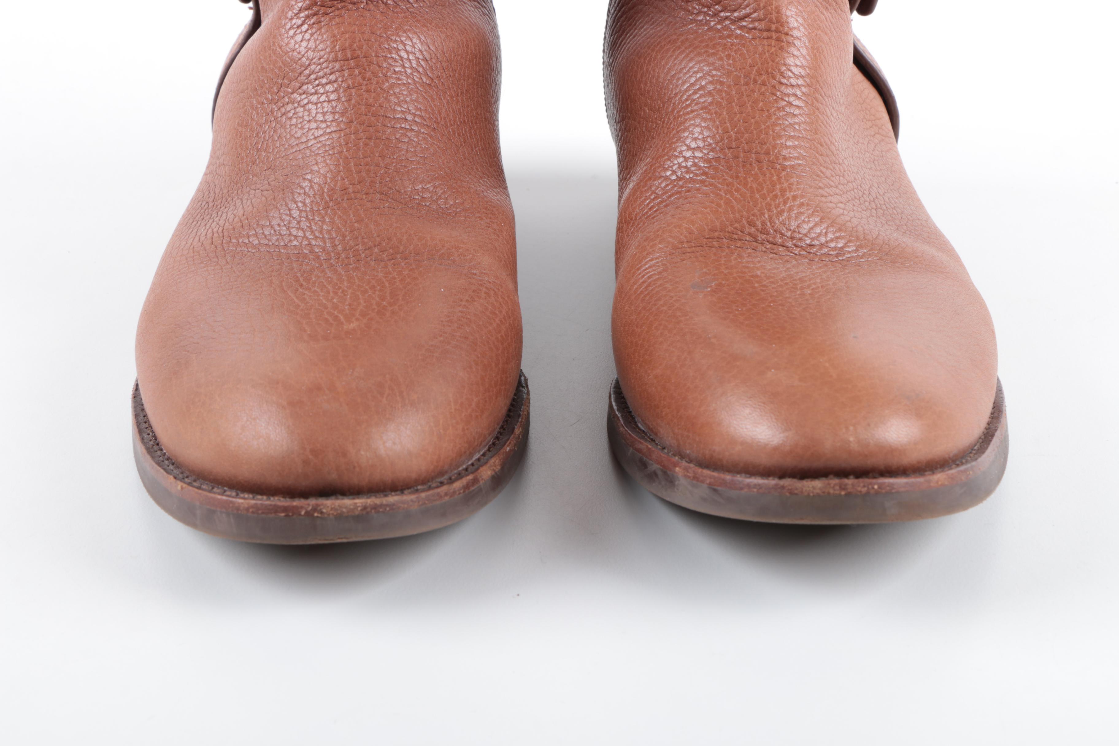 Tory Burch Amanda Brown Leather Riding Boots