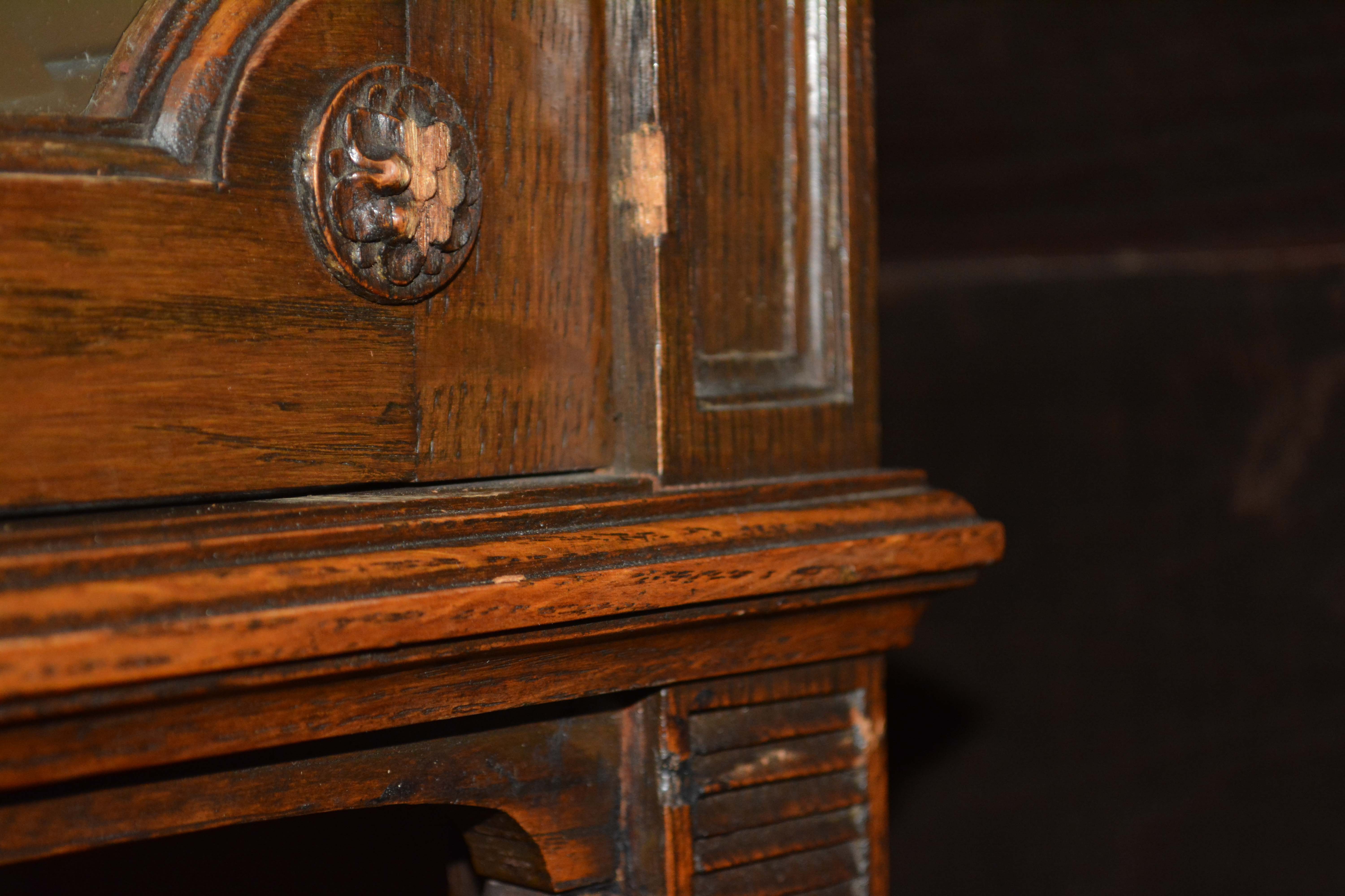 French Art Deco Carved Oak Buffet