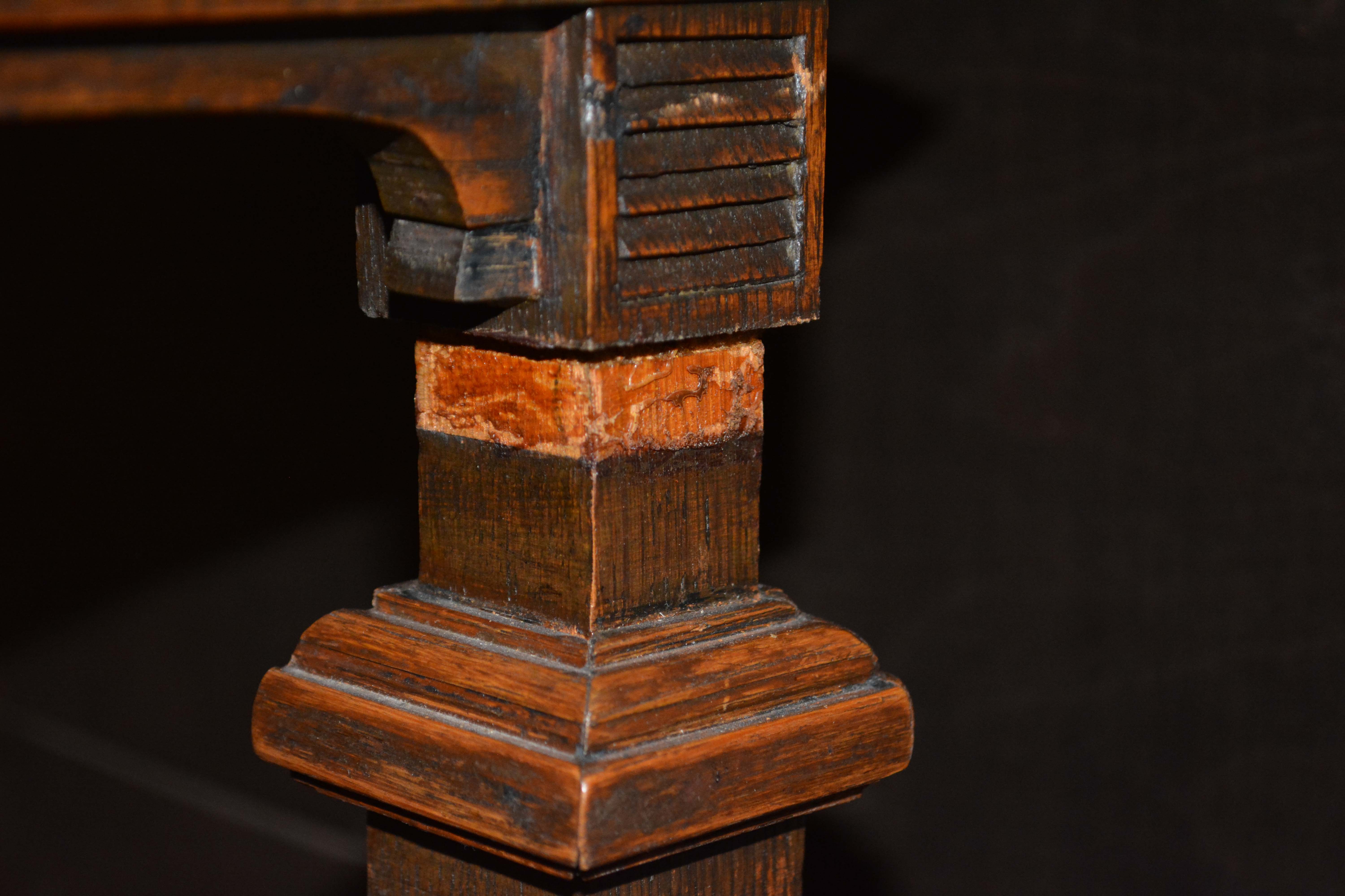 French Art Deco Carved Oak Buffet