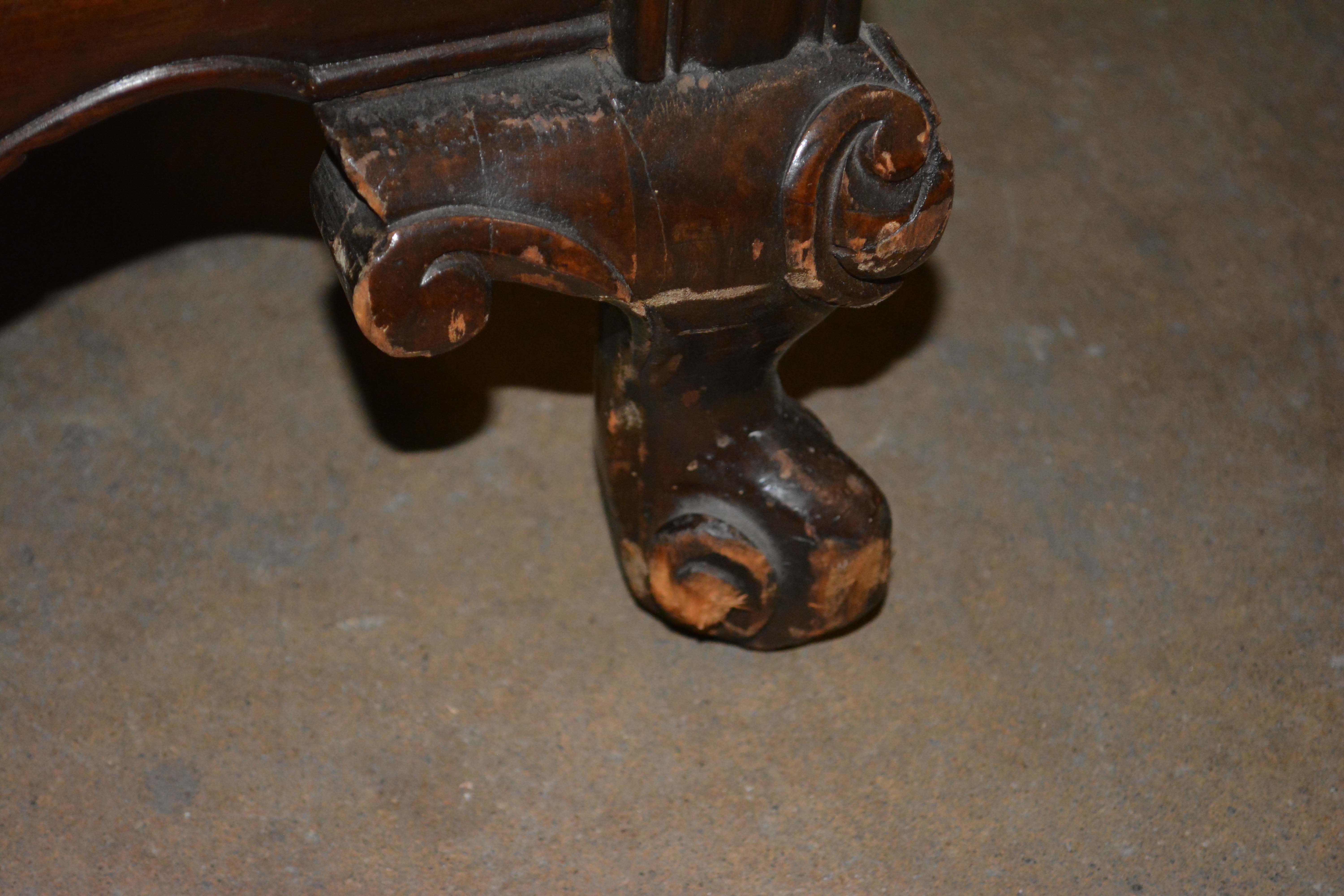 Vintage Victorian Style Chintz Upholstered Sofa