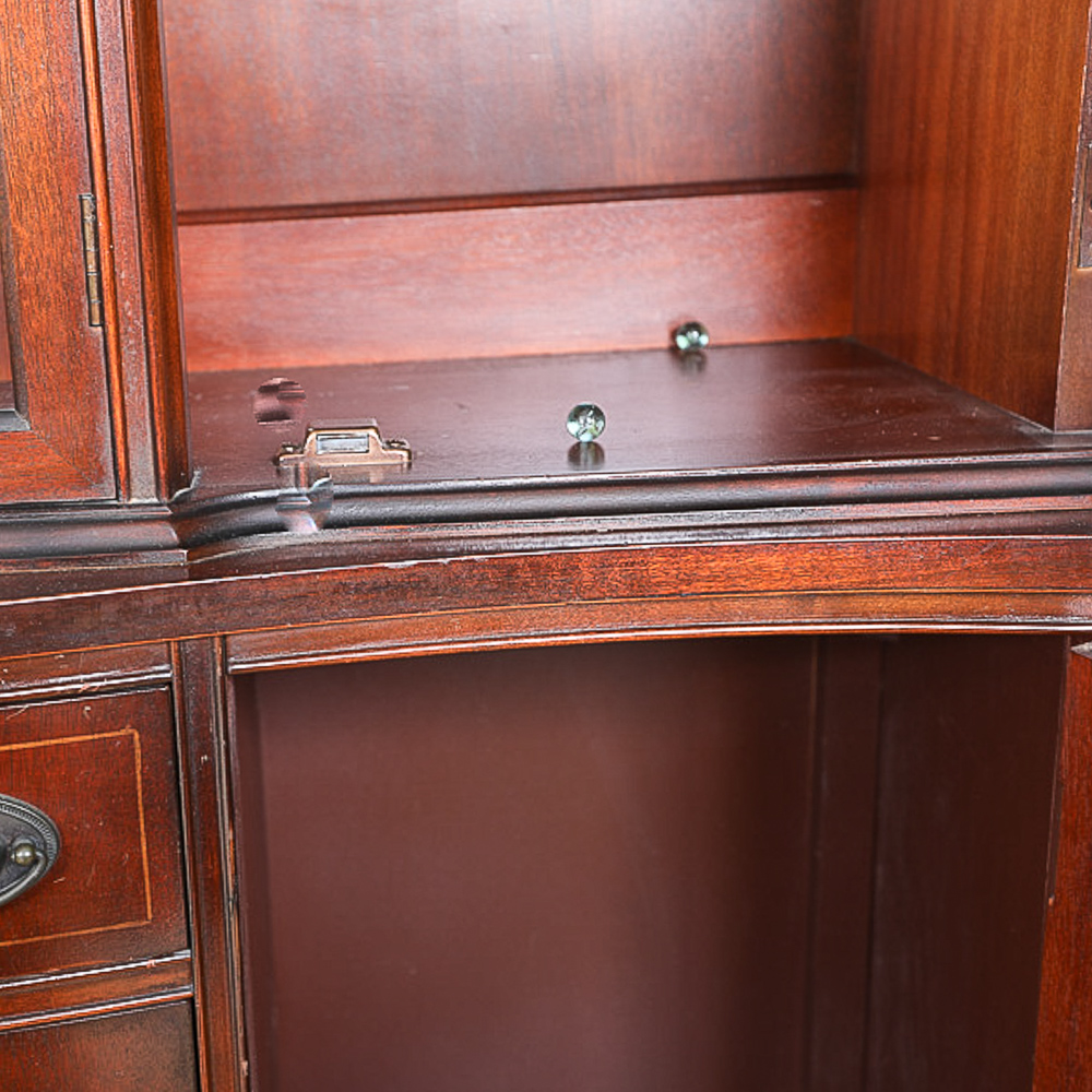 Vintage Hepplewhite Style Breakfront China Cabinet