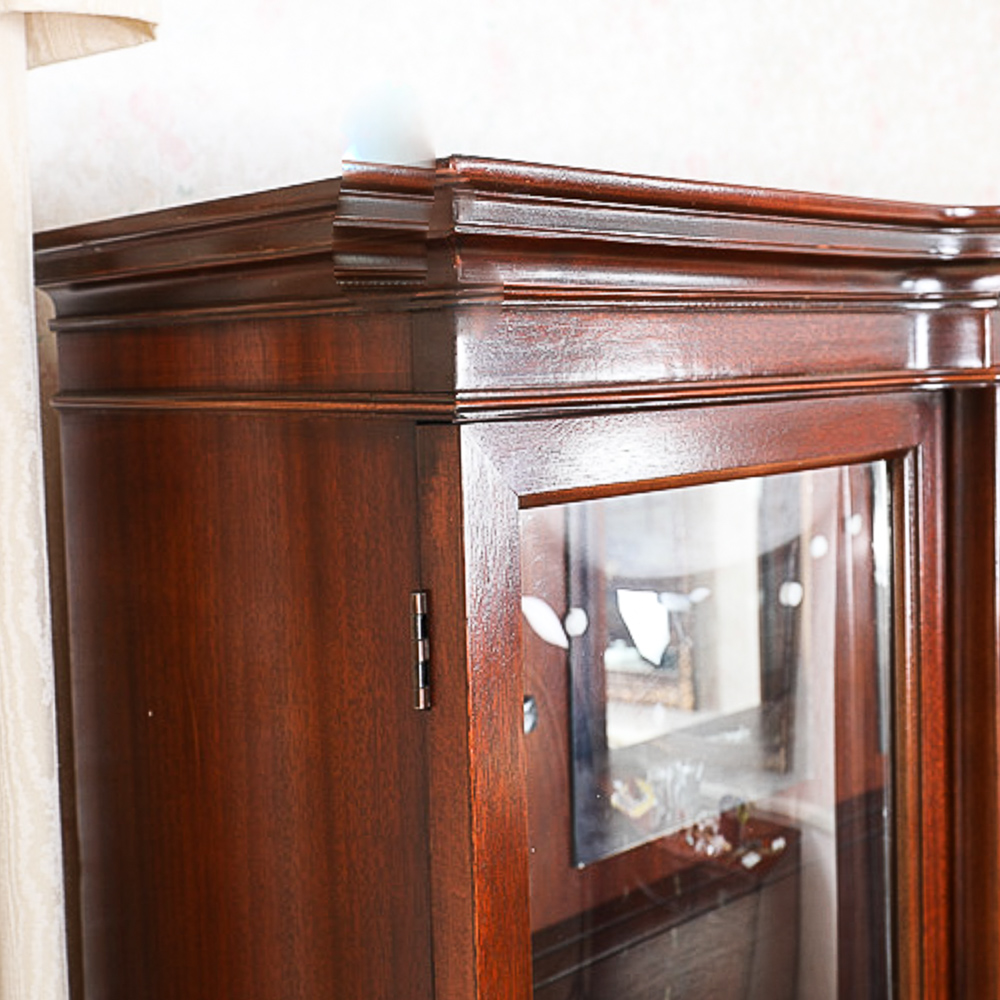 Vintage Hepplewhite Style Breakfront China Cabinet