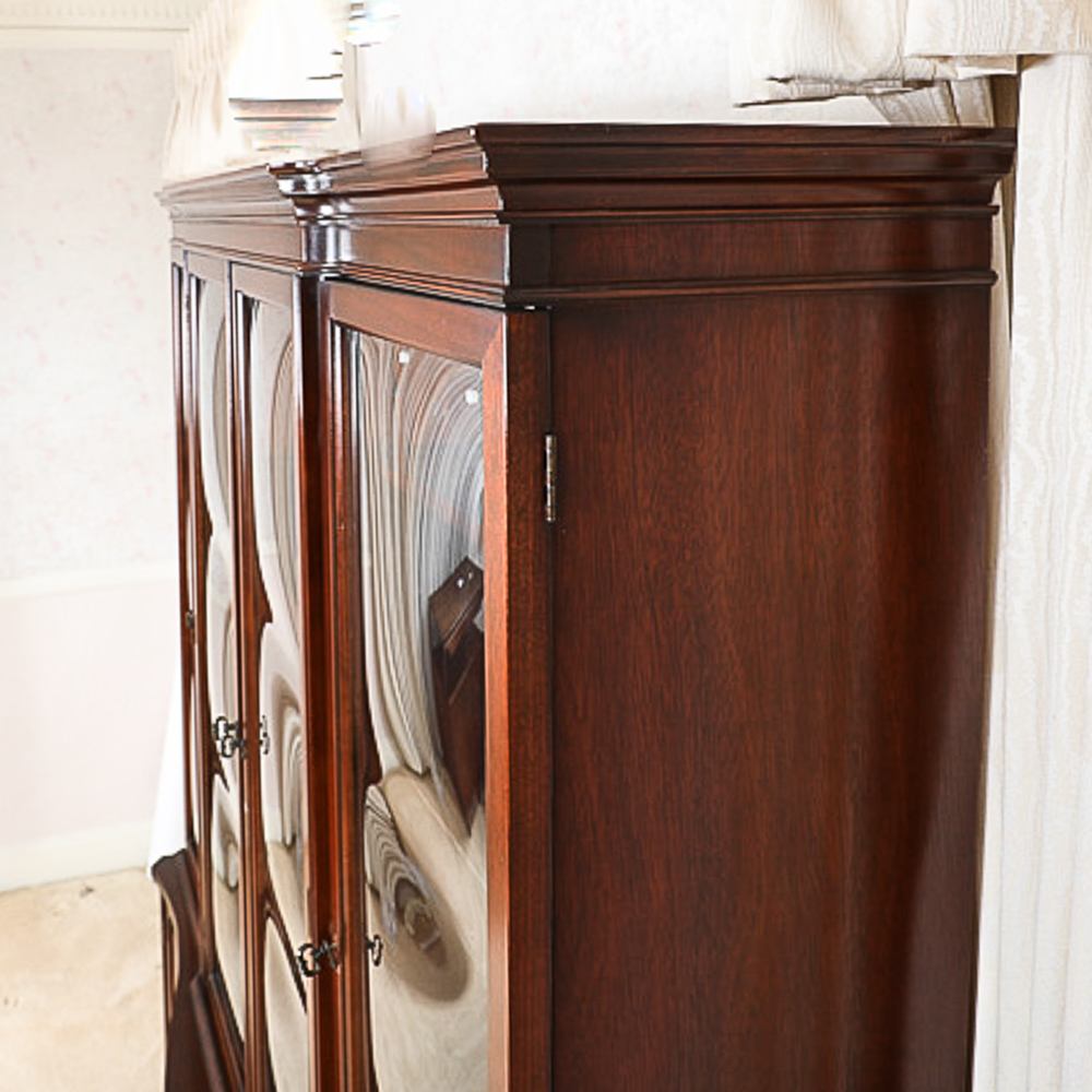 Vintage Hepplewhite Style Breakfront China Cabinet
