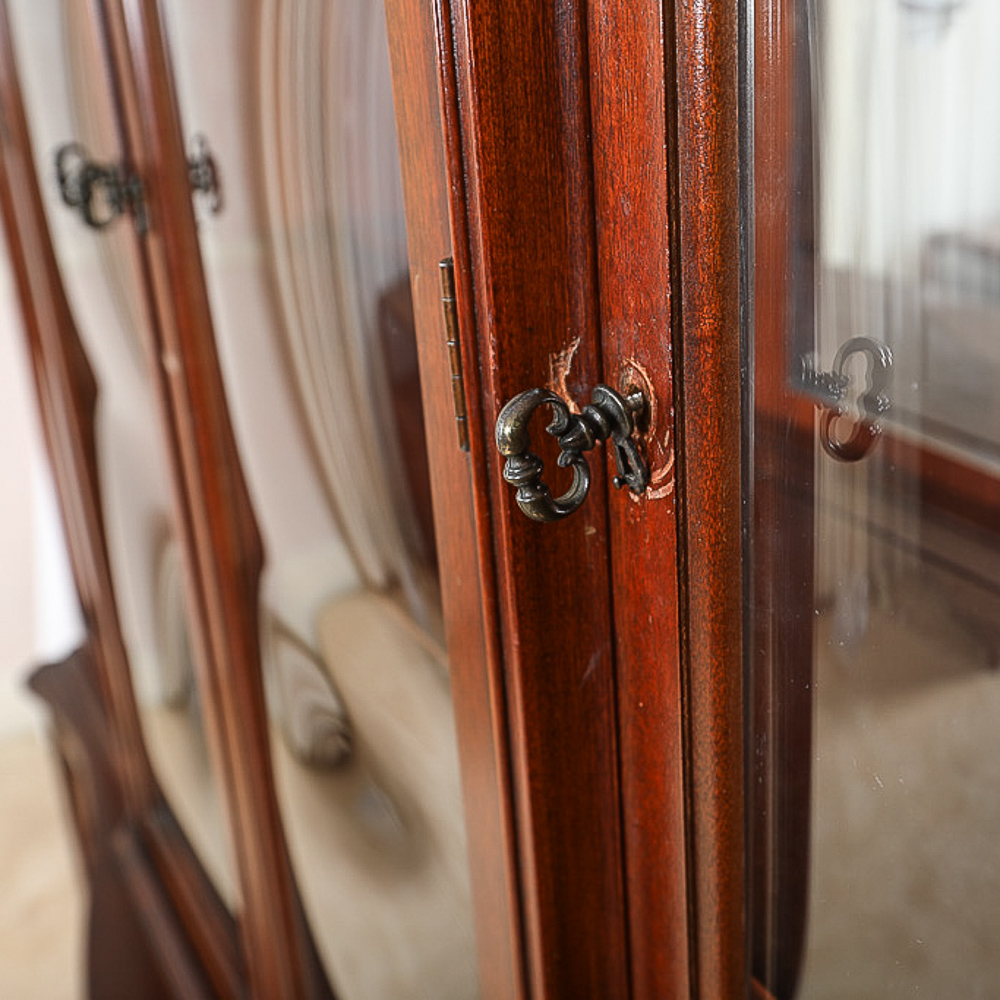 Vintage Hepplewhite Style Breakfront China Cabinet