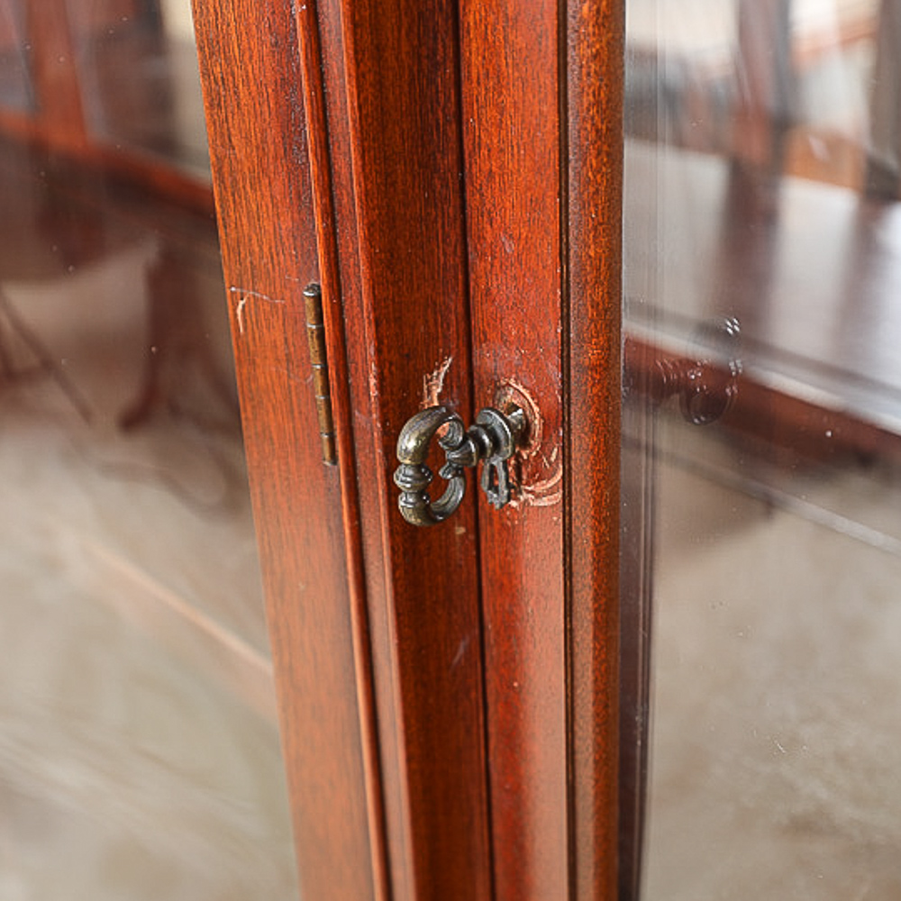 Vintage Hepplewhite Style Breakfront China Cabinet