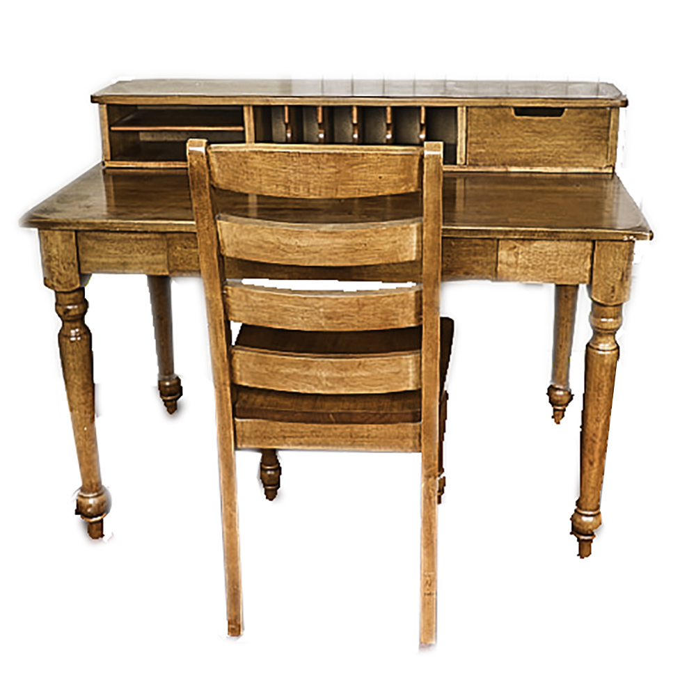 Contemporary Maple Desk and Chair by World Market