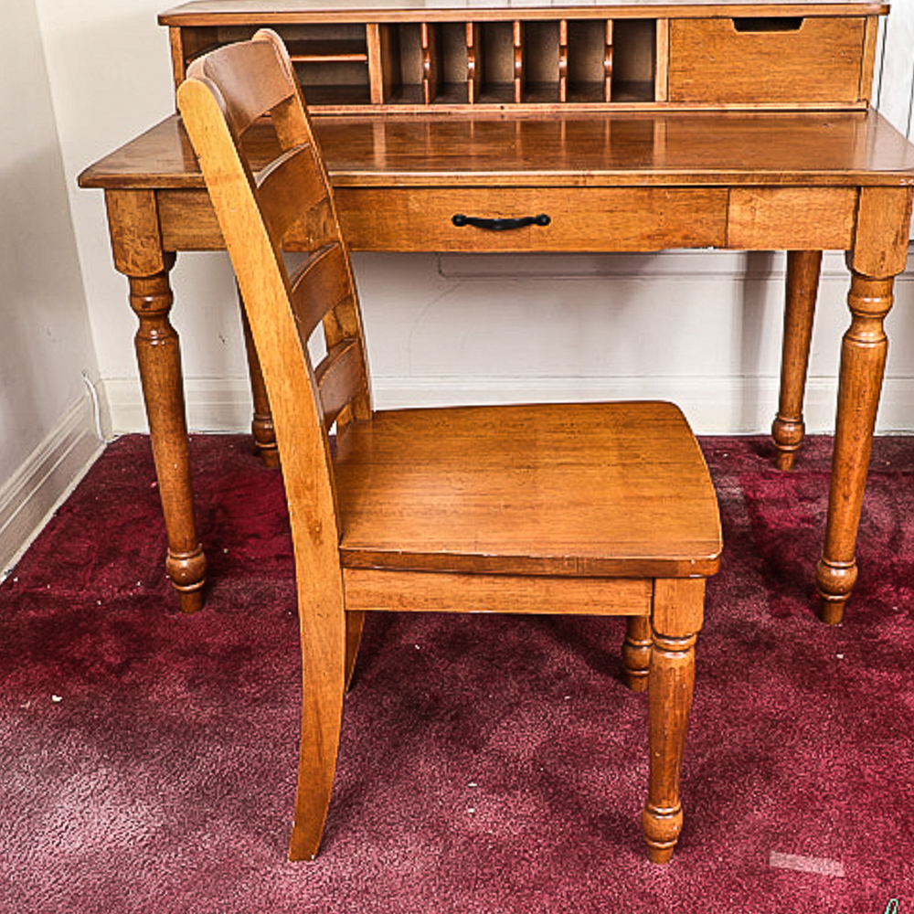 Contemporary Maple Desk and Chair by World Market