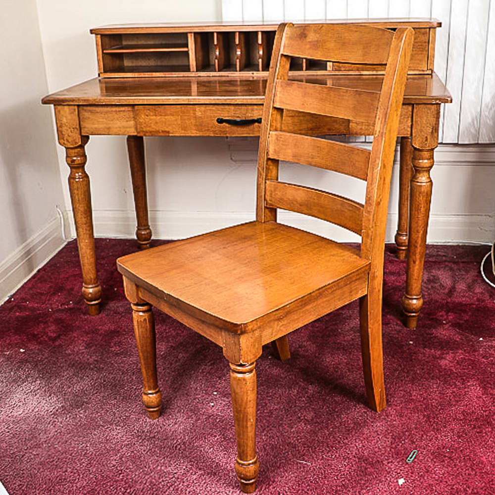 Contemporary Maple Desk and Chair by World Market