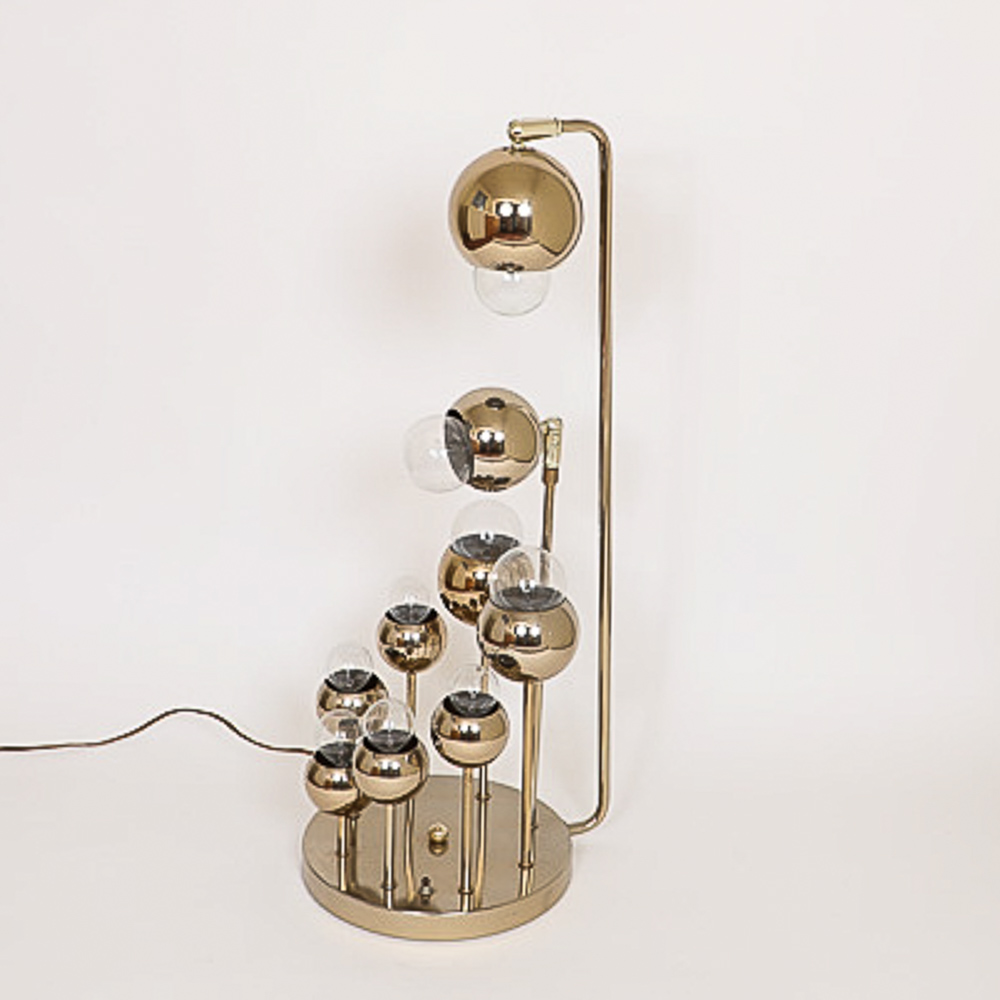 Mid Century Modern Chrome Orb "Eyeball" Table Lamp