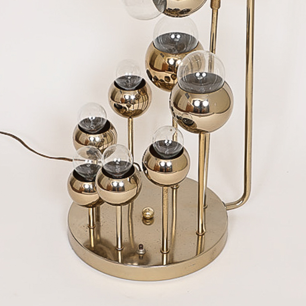 Mid Century Modern Chrome Orb "Eyeball" Table Lamp