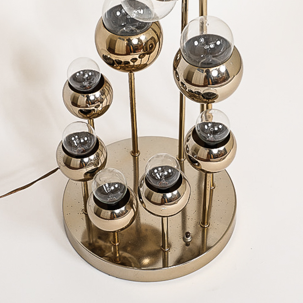 Mid Century Modern Chrome Orb "Eyeball" Table Lamp