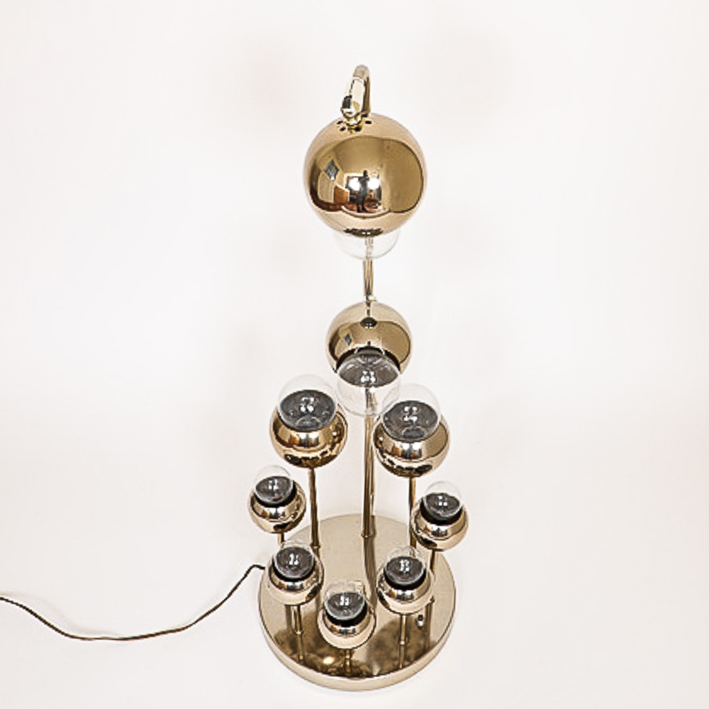 Mid Century Modern Chrome Orb "Eyeball" Table Lamp