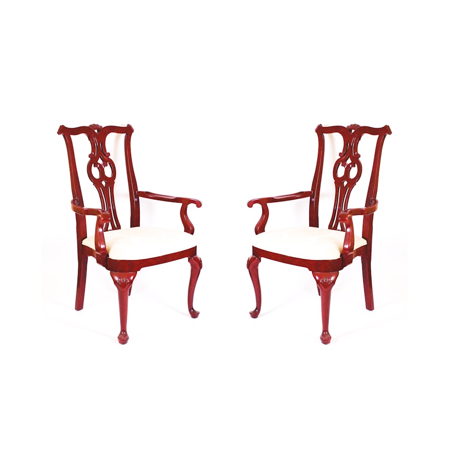 Pair of Chippendale-Style Armchairs by Century Furniture