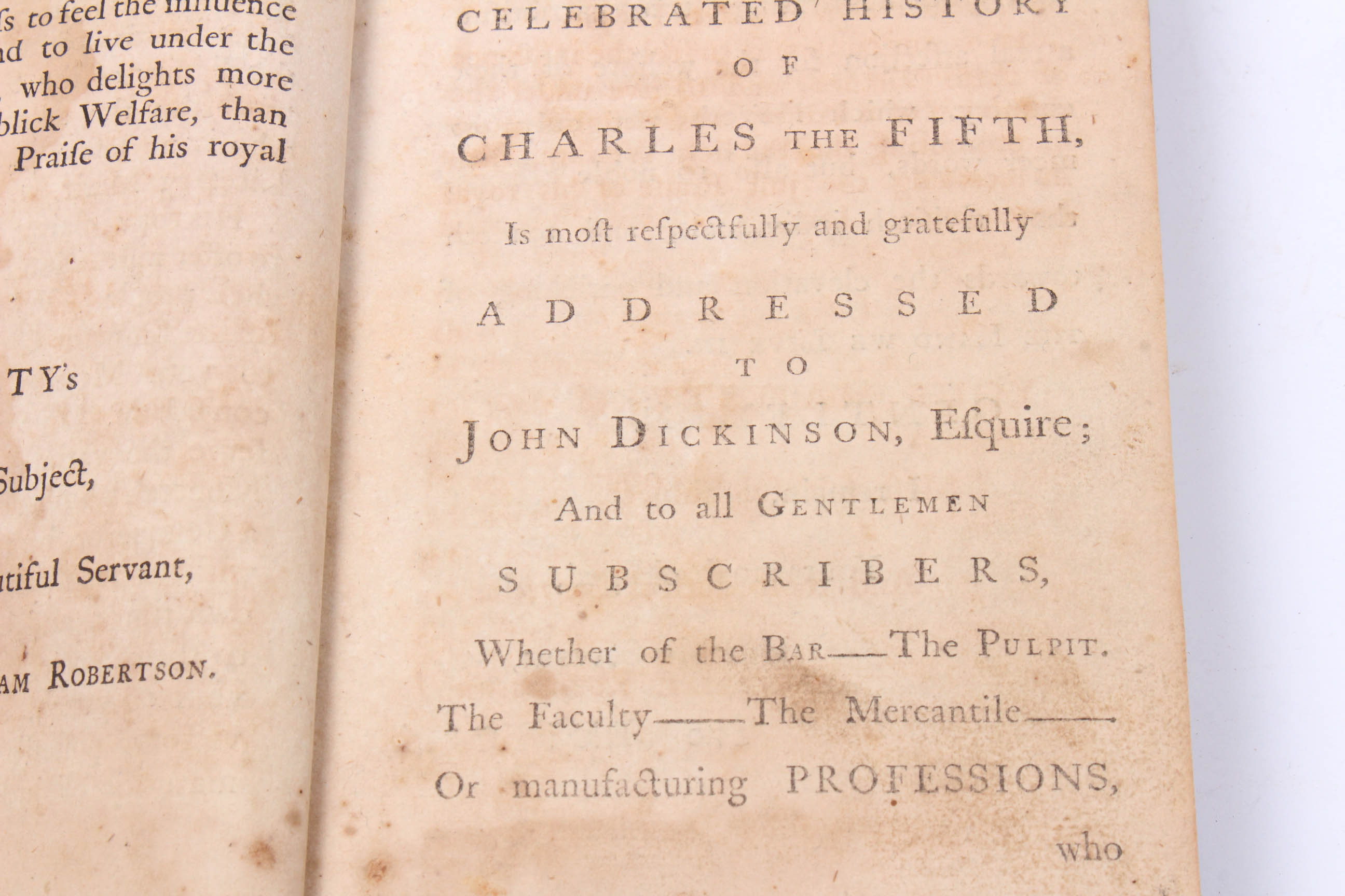 1770 "History of the Reign of Charles the Fifth, Emperor of Germany"