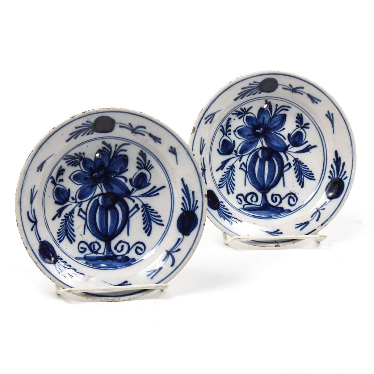 Antique 18th Century Blue and White Dutch Delft Plates