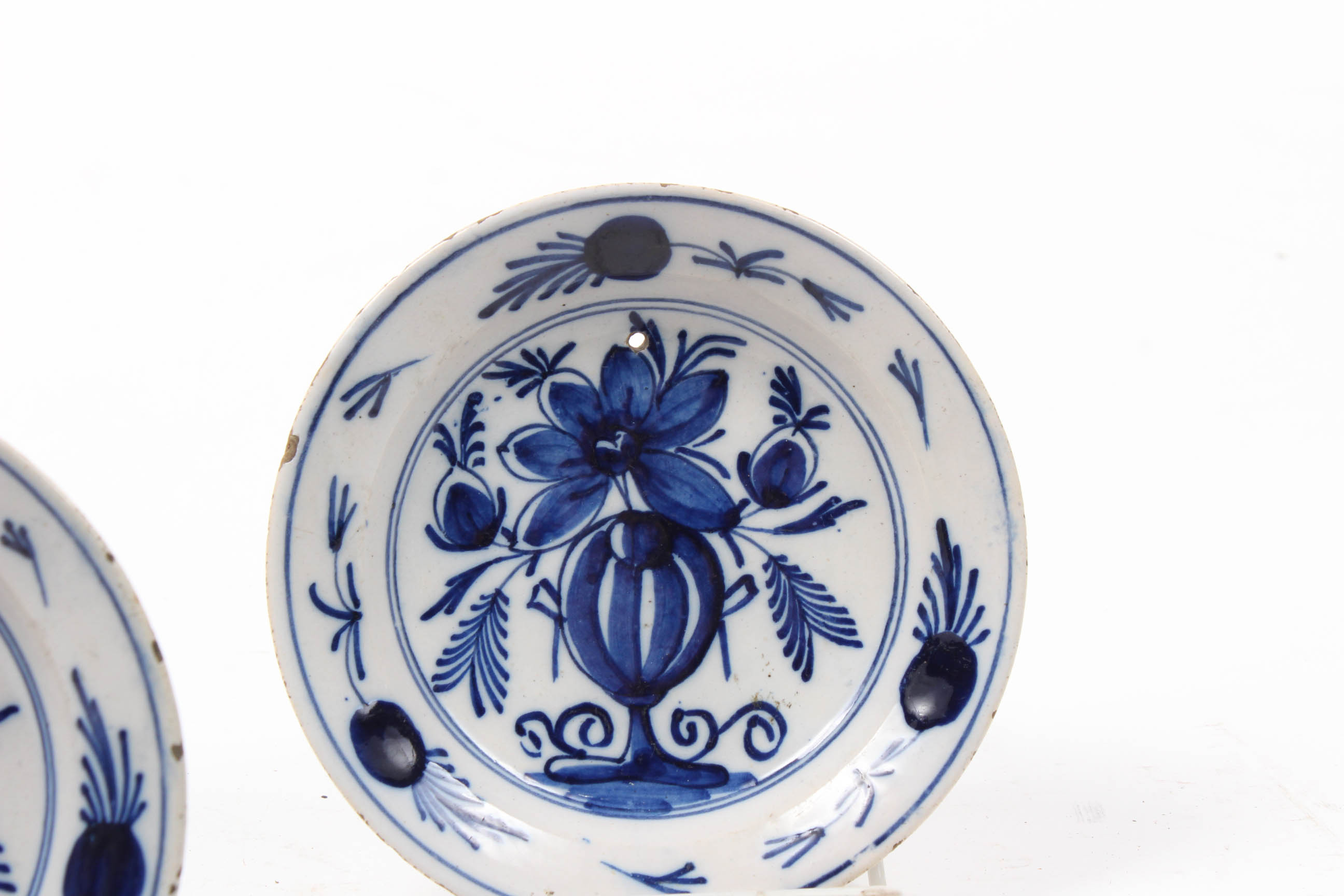 Antique 18th Century Blue and White Dutch Delft Plates