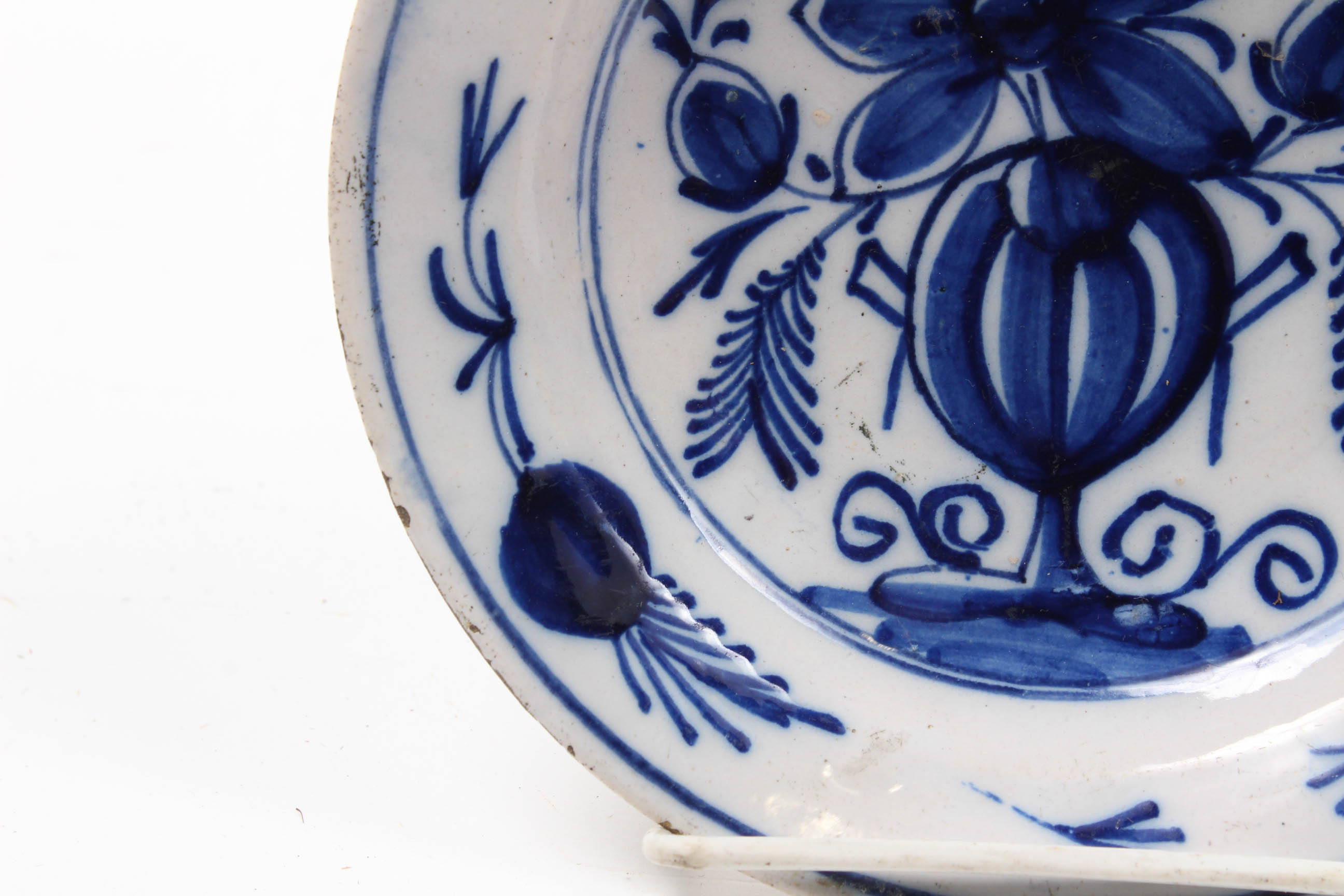 Antique 18th Century Blue and White Dutch Delft Plates