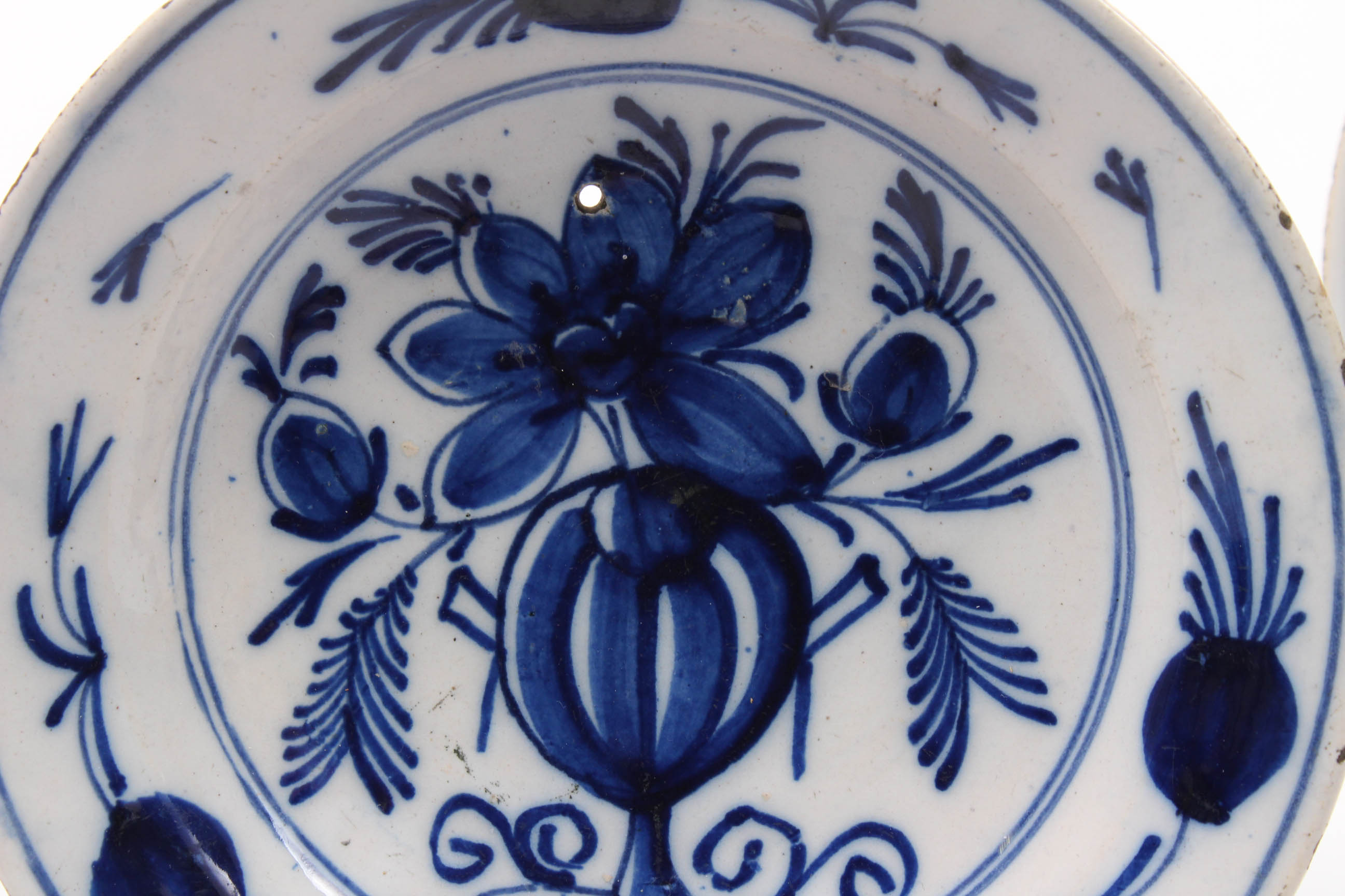 Antique 18th Century Blue and White Dutch Delft Plates