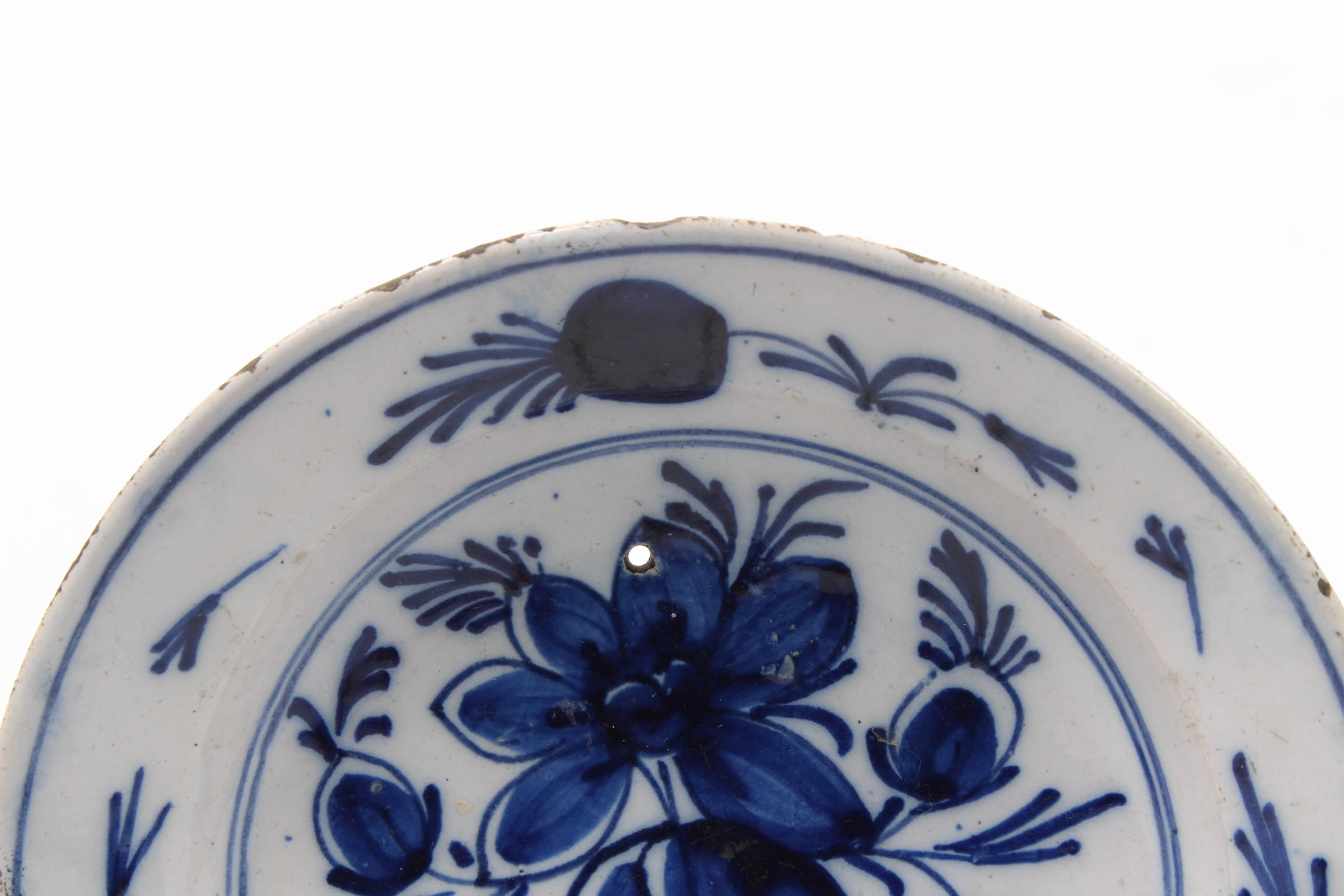 Antique 18th Century Blue and White Dutch Delft Plates