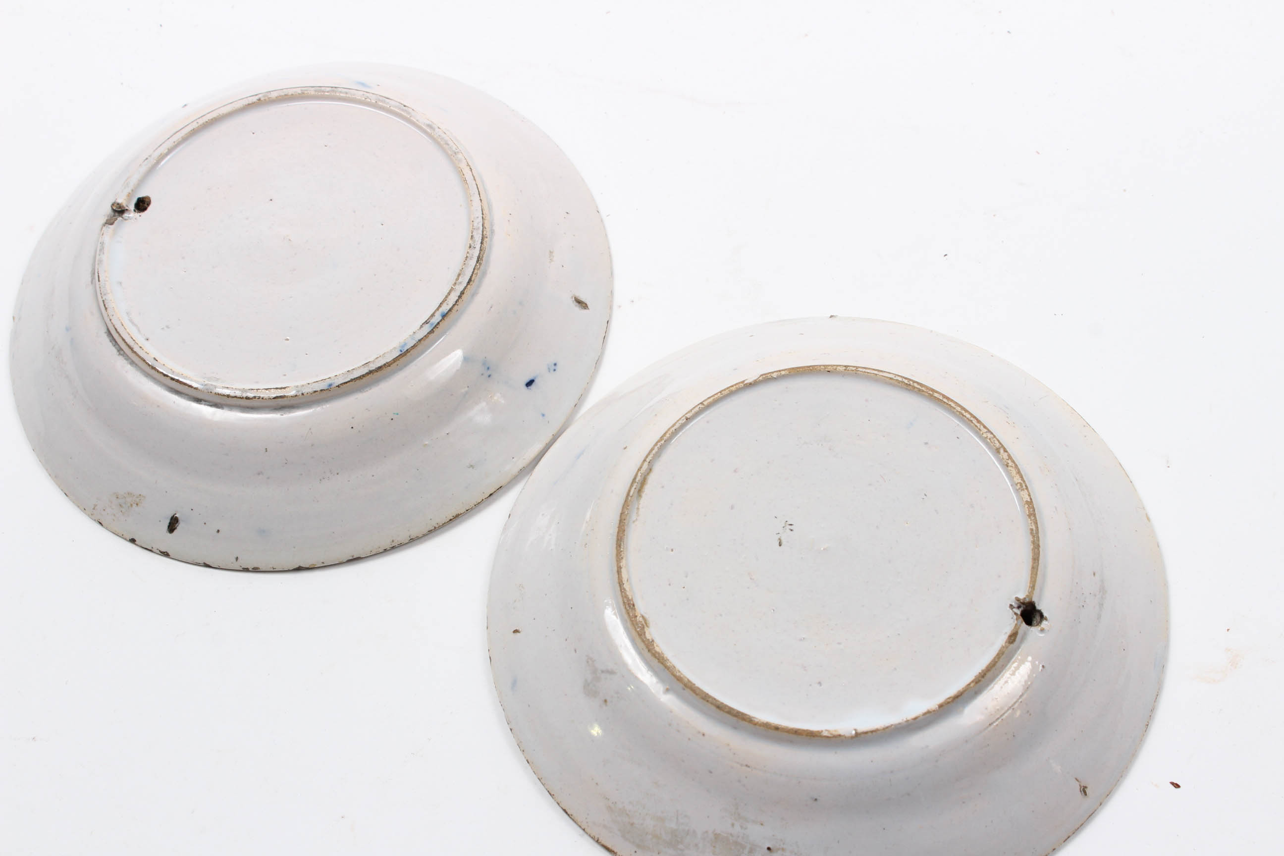 Antique 18th Century Blue and White Dutch Delft Plates