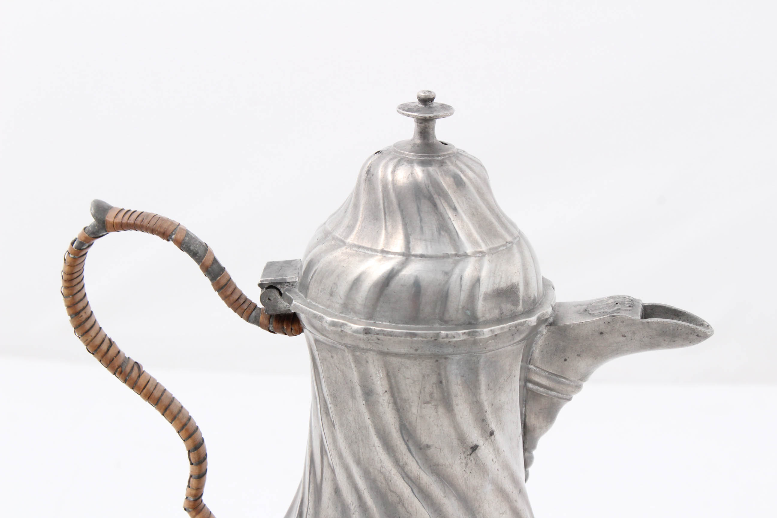 Antique Rococo German Pewter Coffee Pot by Johann Georg Neeff