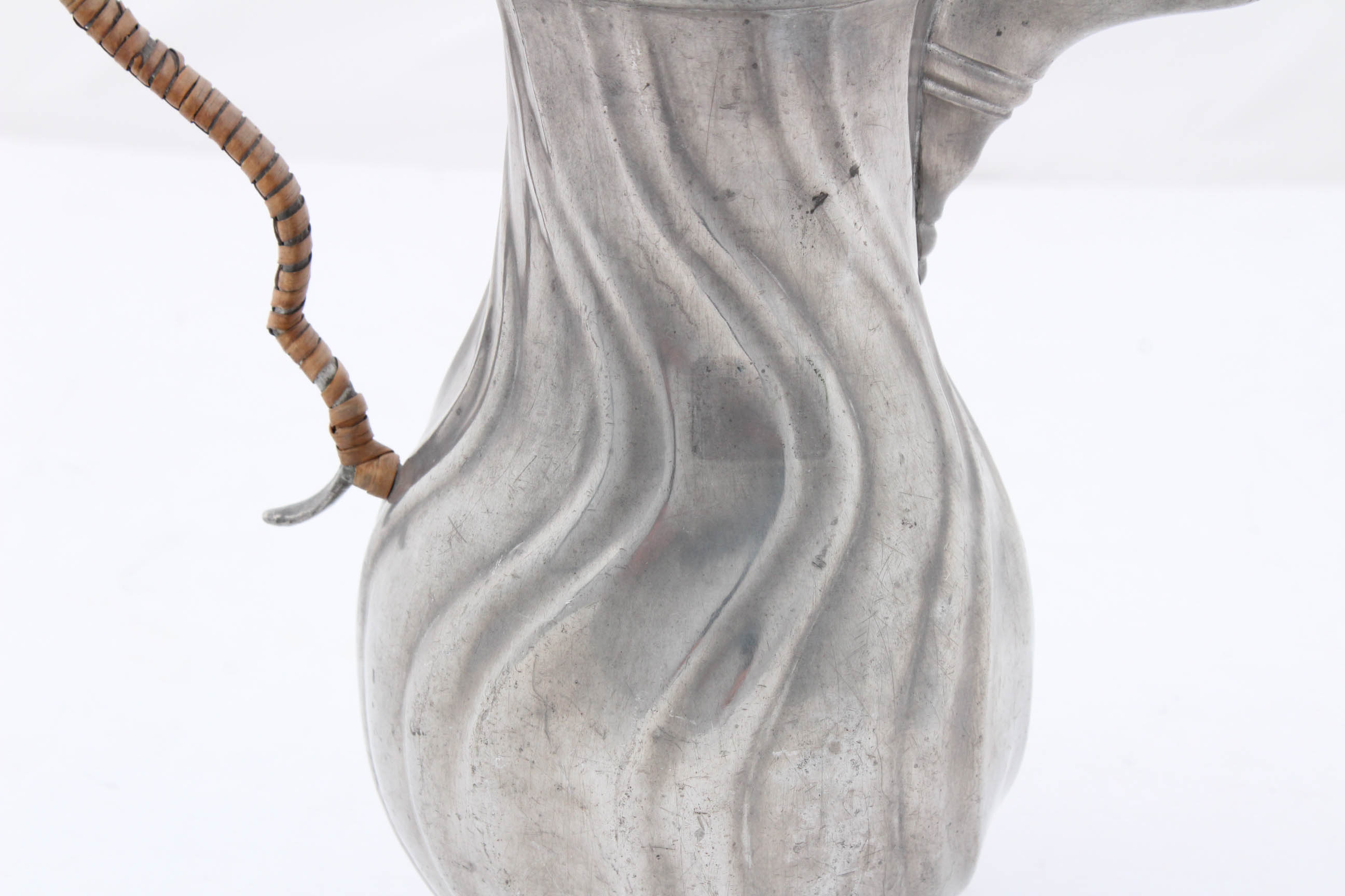 Antique Rococo German Pewter Coffee Pot by Johann Georg Neeff