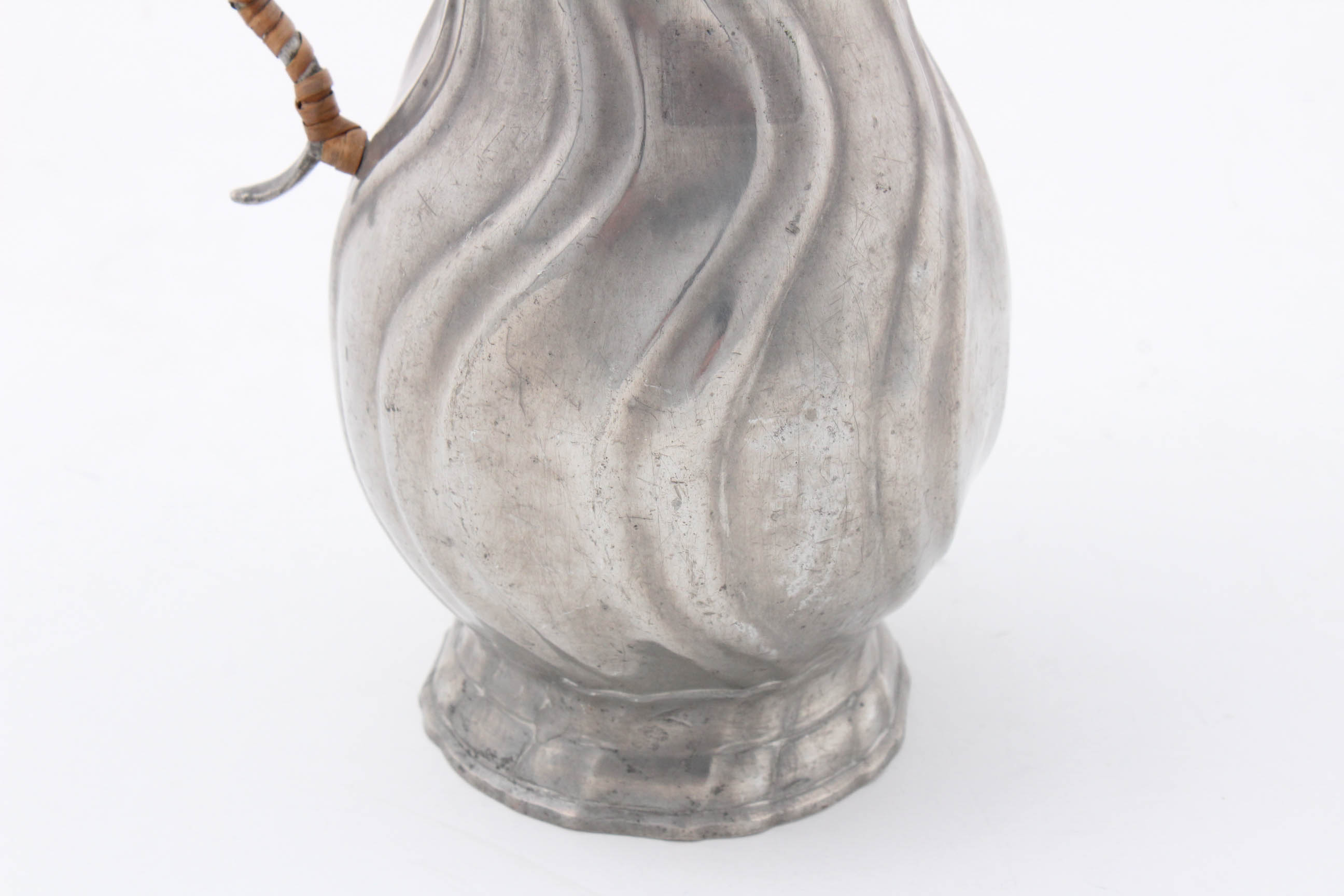 Antique Rococo German Pewter Coffee Pot by Johann Georg Neeff