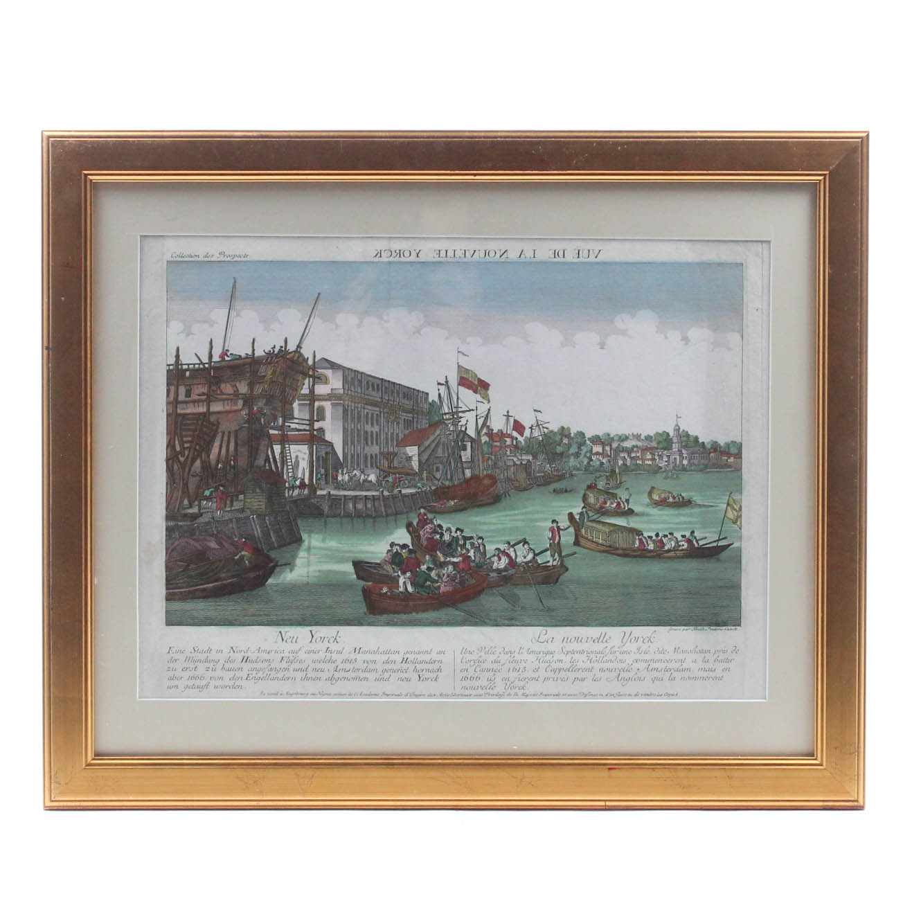 Balthasar Leizelt 1775 View of New York City Engraving