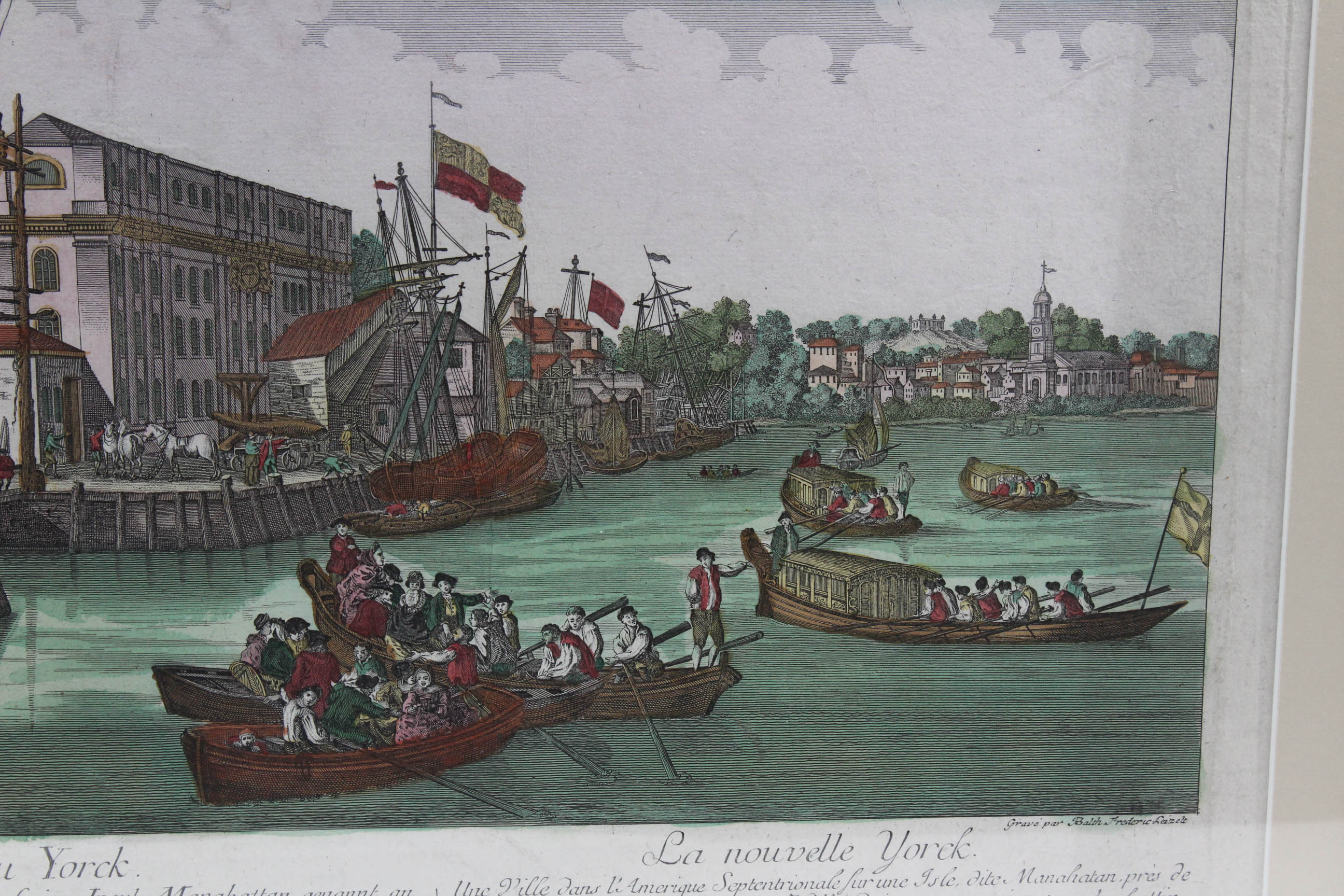 Balthasar Leizelt 1775 View of New York City Engraving