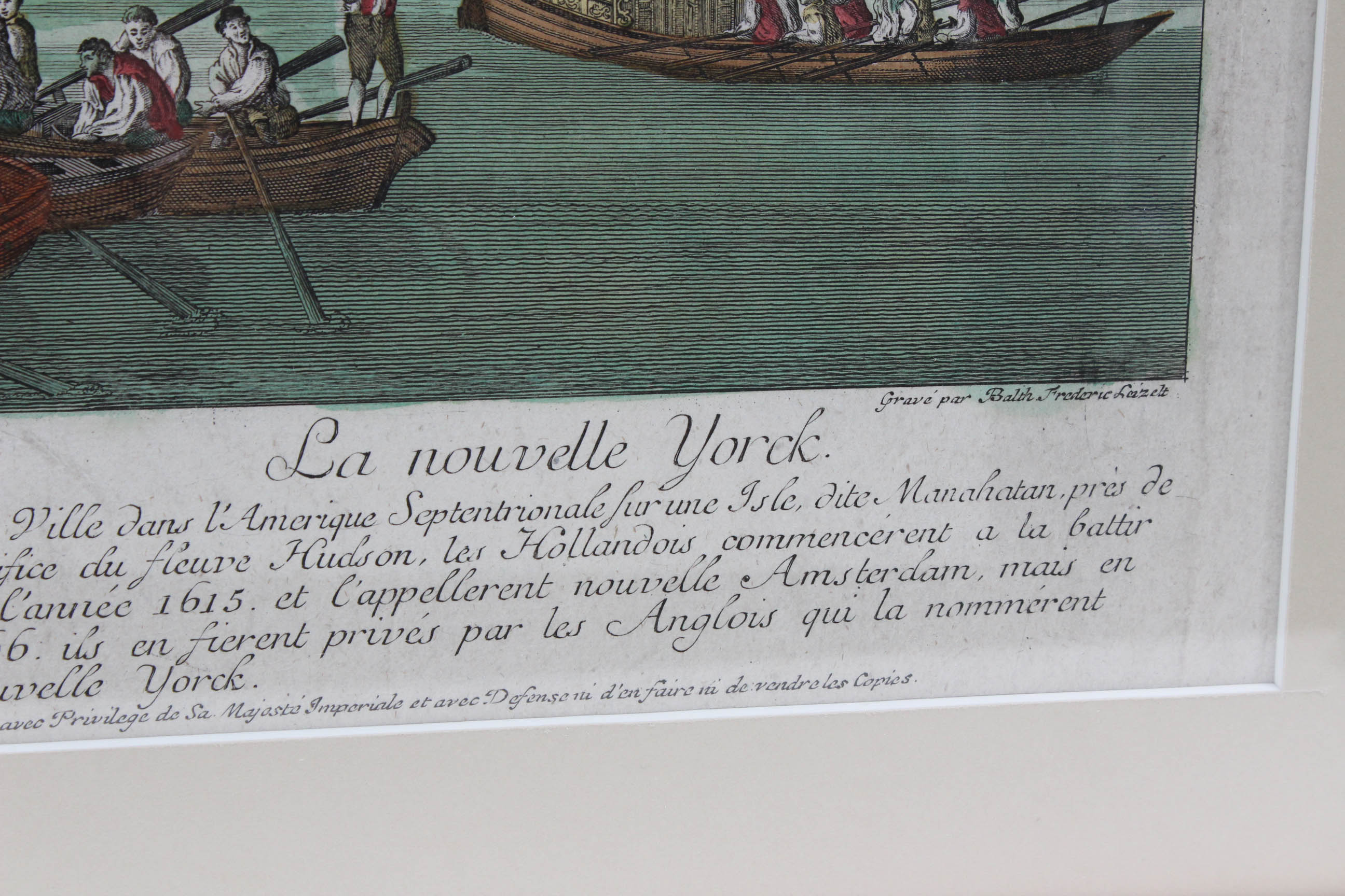 Balthasar Leizelt 1775 View of New York City Engraving