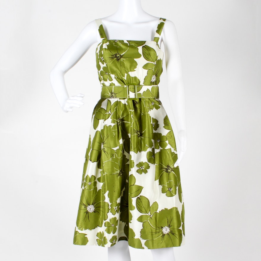 J. Howard Green Floral Polyester Sundress