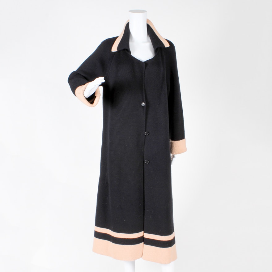 Women Missoni Black Wool Knit Coat