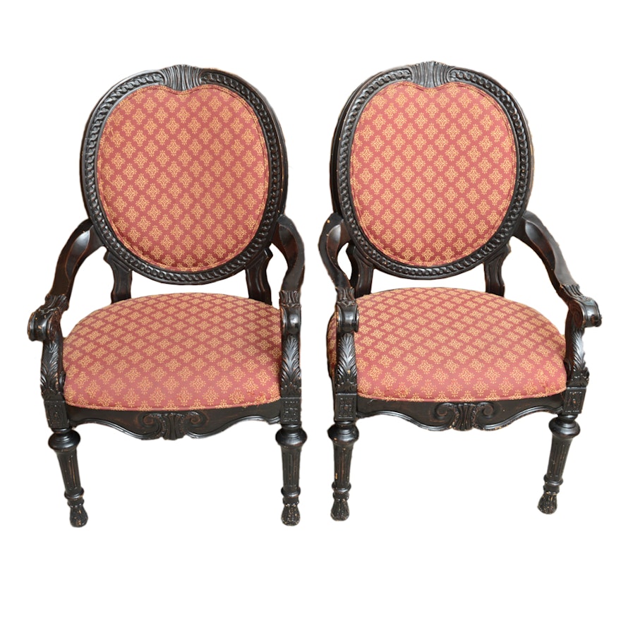 Pair of Louis XVI Style Arm Chairs