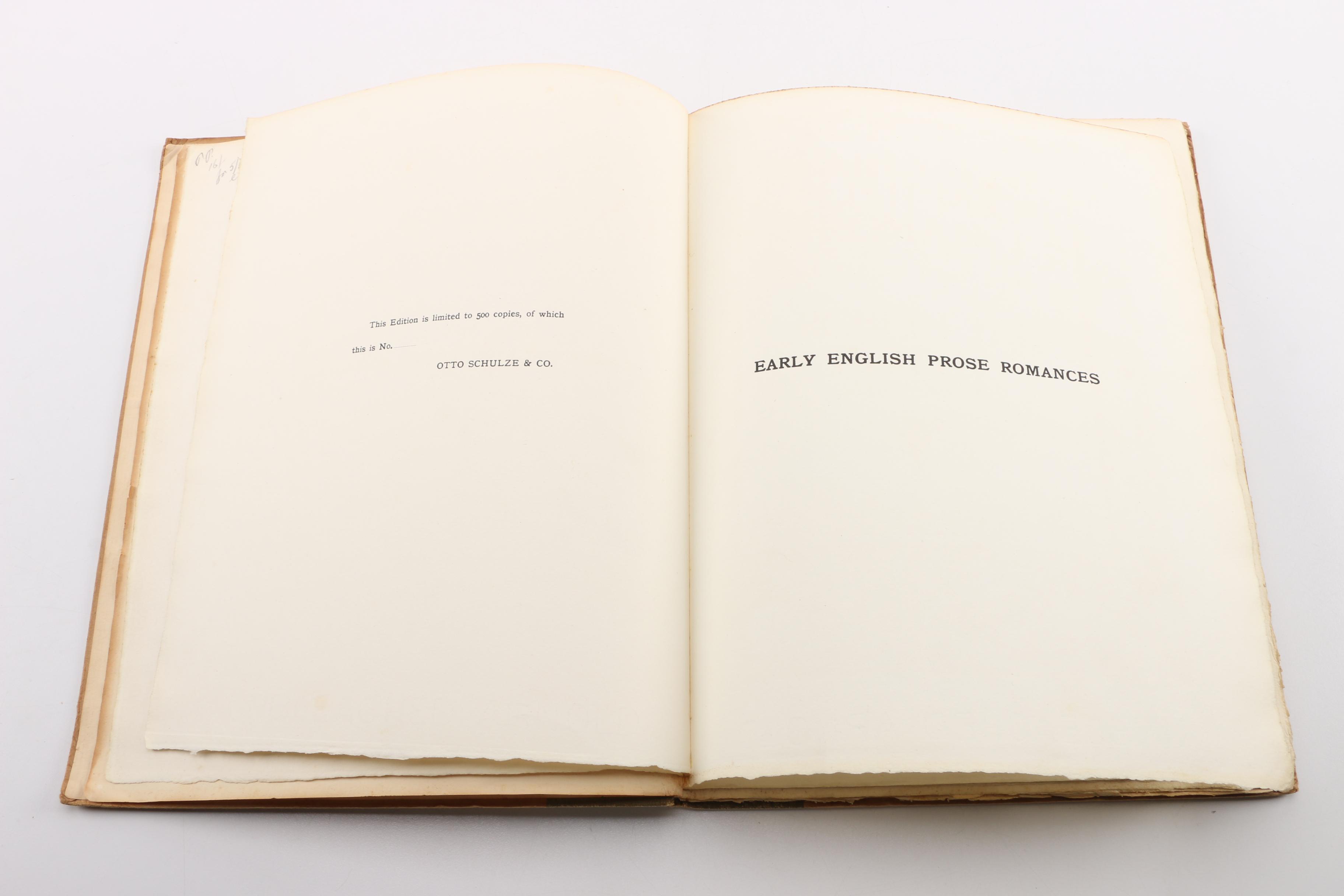 1904 Limited Edition "Early English Prose Romances: Robert the Deuyll"