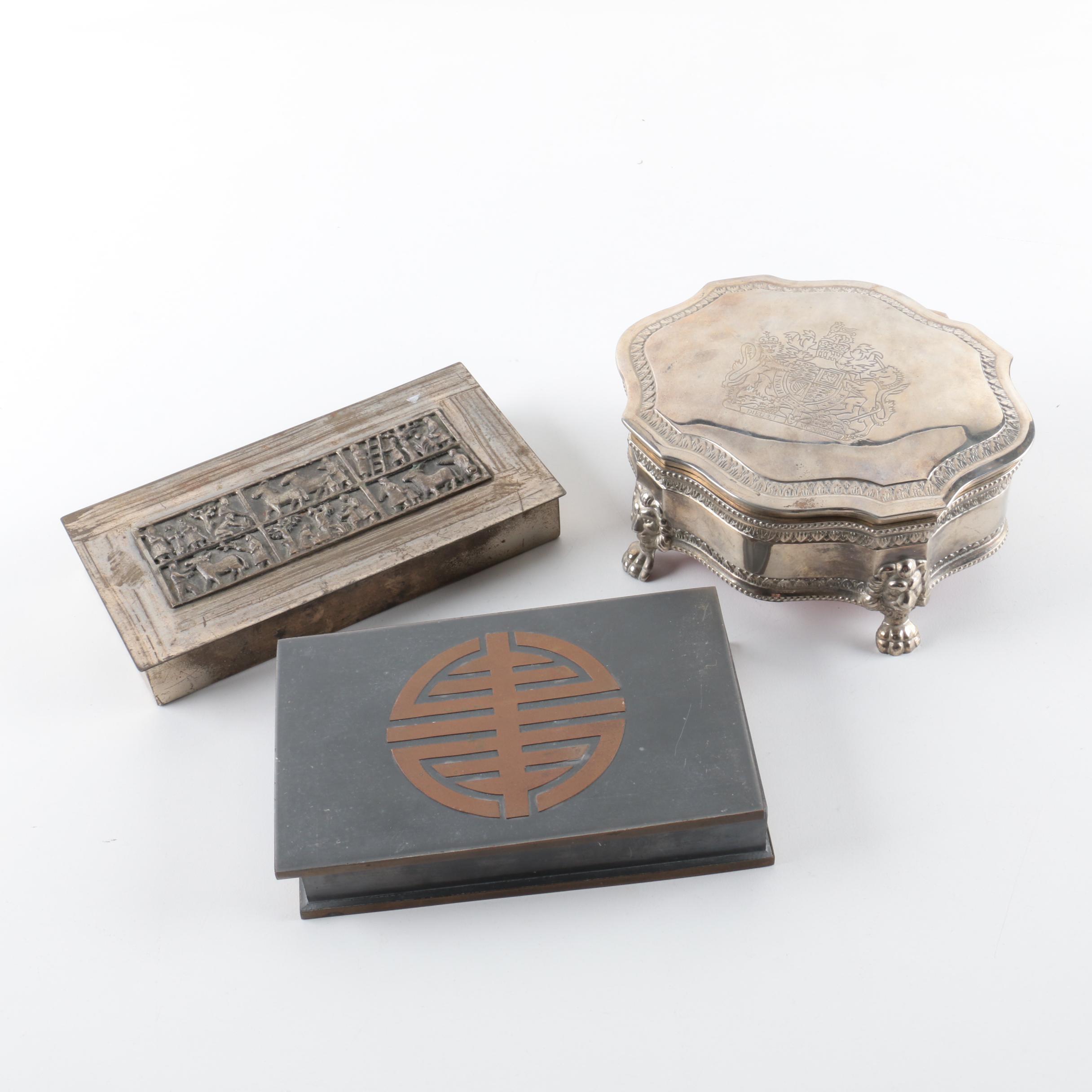 Silverplate and Metal Trinket Boxes