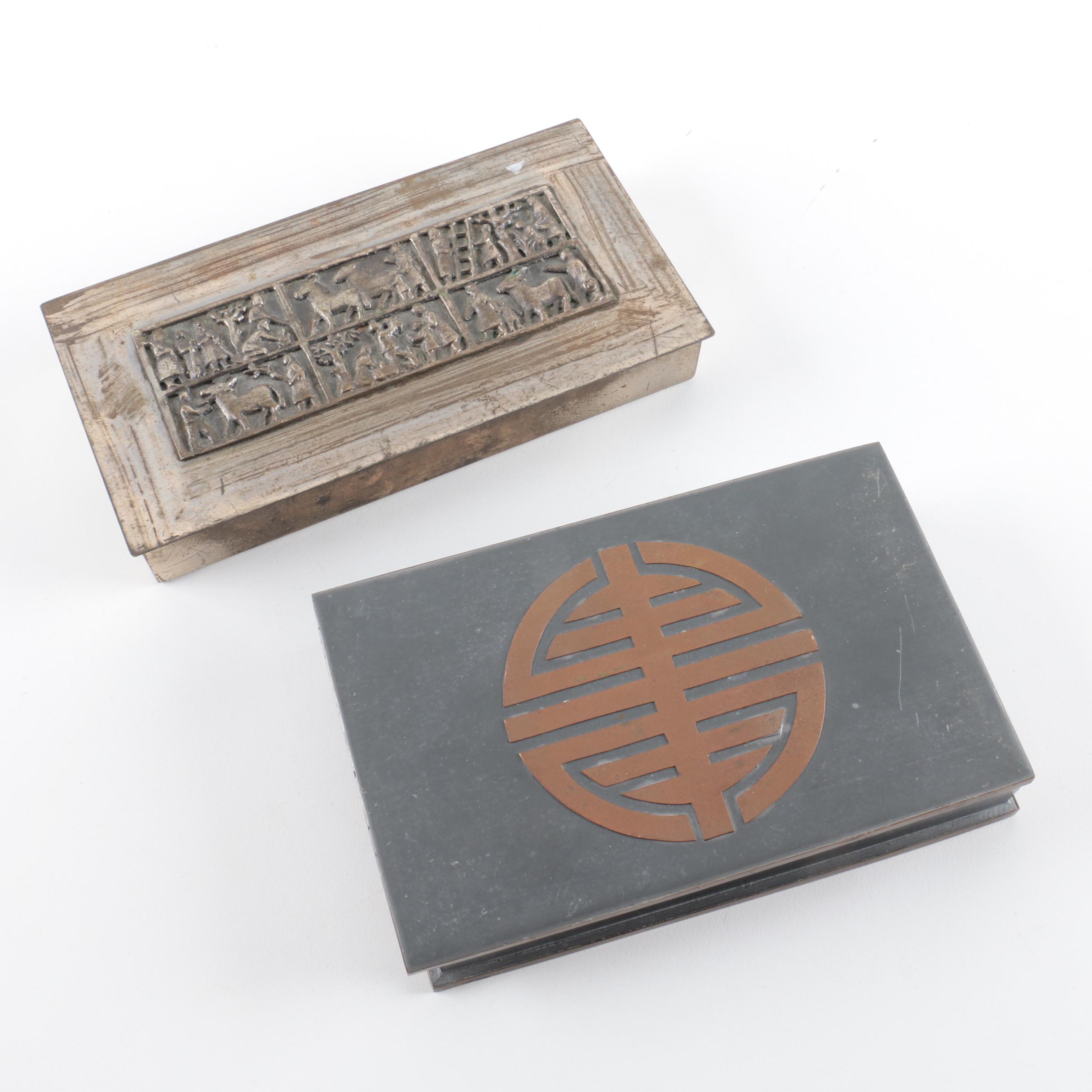 Silverplate and Metal Trinket Boxes