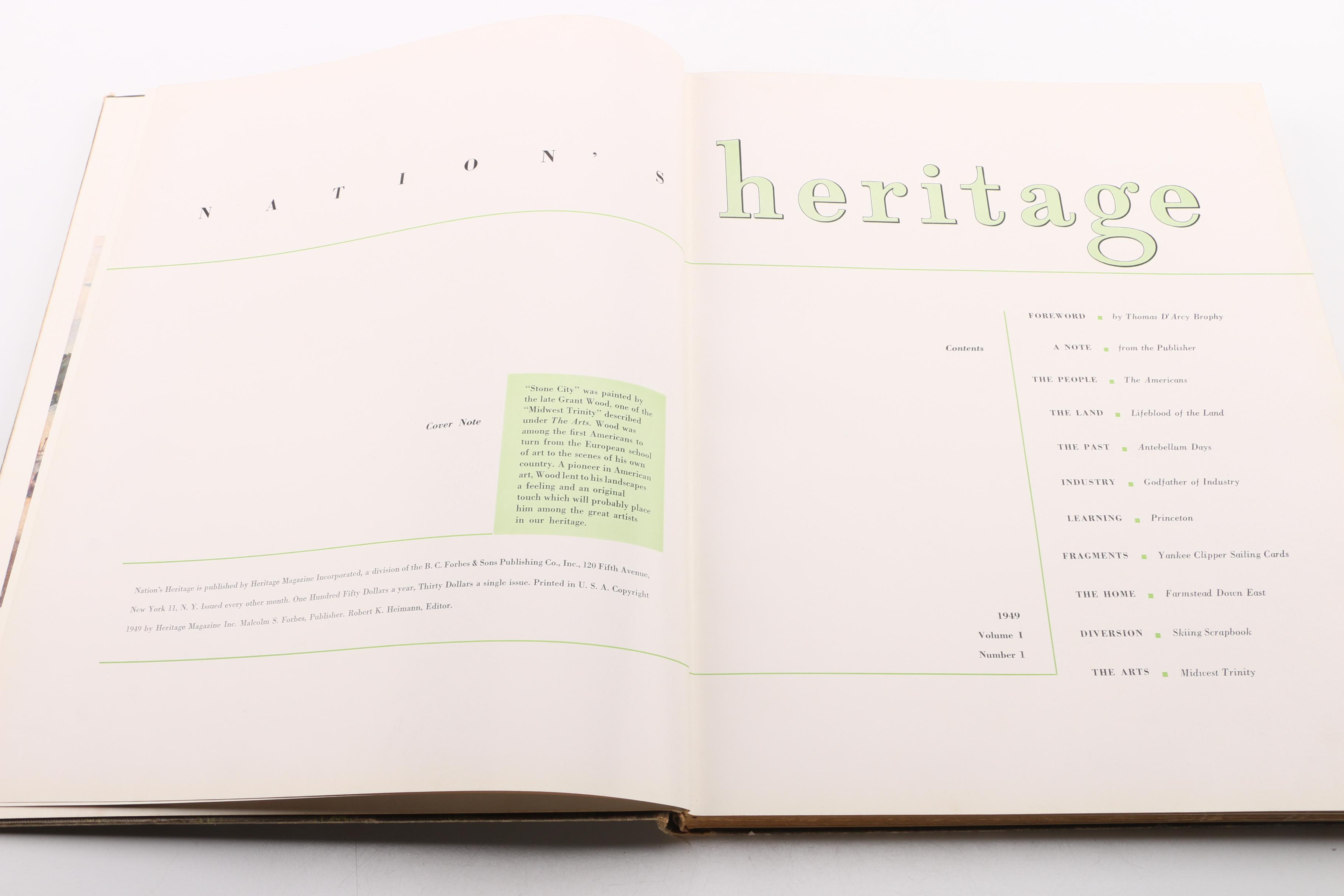 1949 Malcolm Forbes and Robert Heimann Signed "Nation's Heritage" First Issue