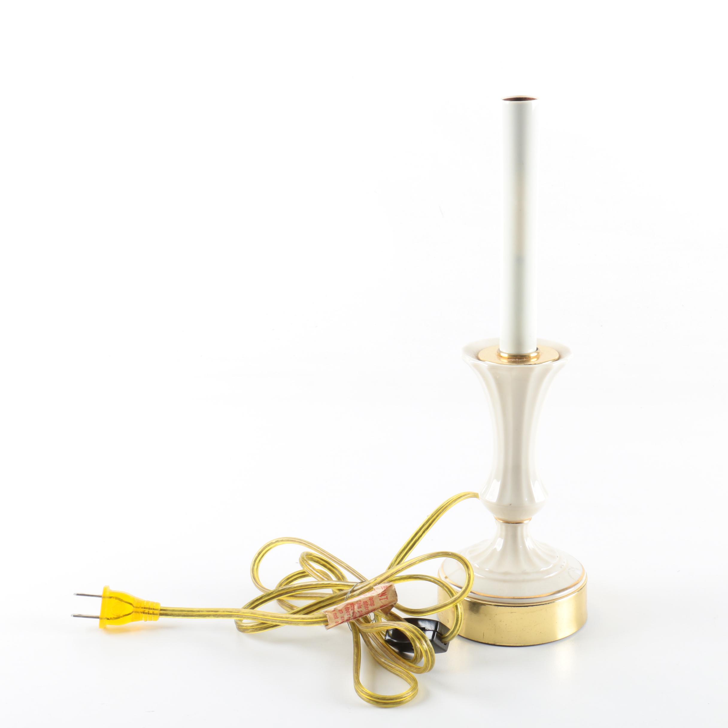 Lenox and Beleek Porcelain Picture Frames with Lenox Figurine and Candle Light