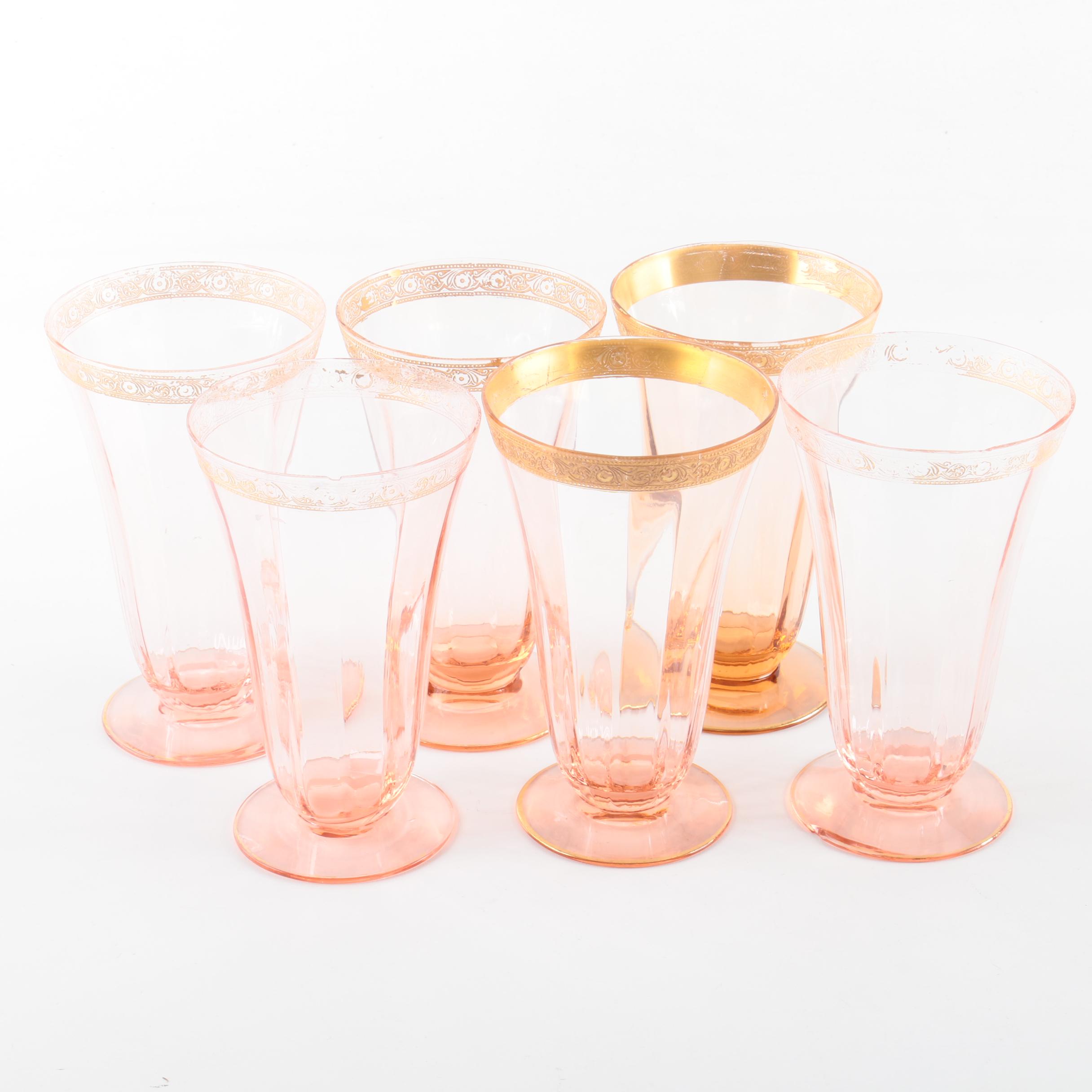 Tiffin Franciscan "Rambler Rose" Goblets and Bohemia Glass "Niké" Stemware