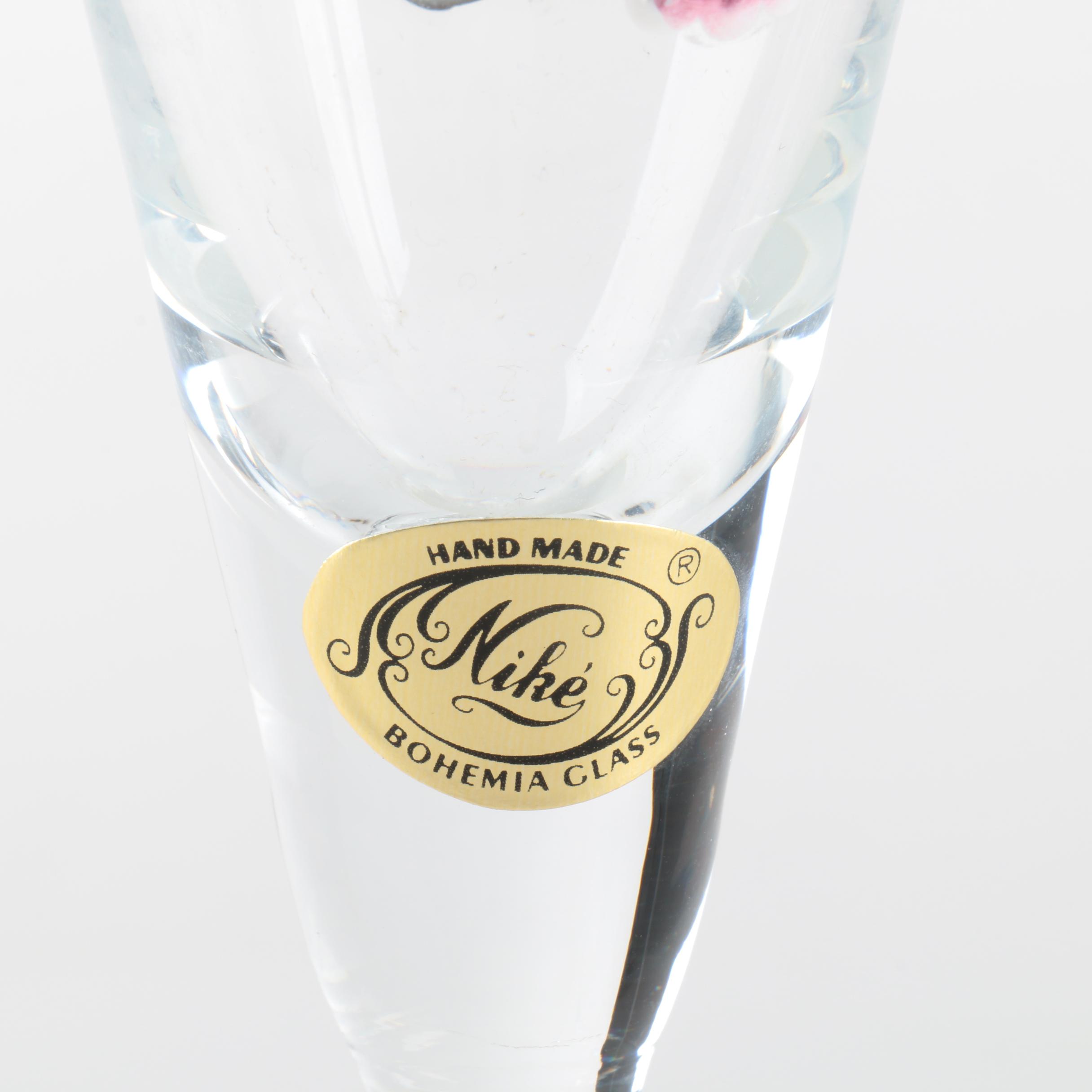 Tiffin Franciscan "Rambler Rose" Goblets and Bohemia Glass "Niké" Stemware